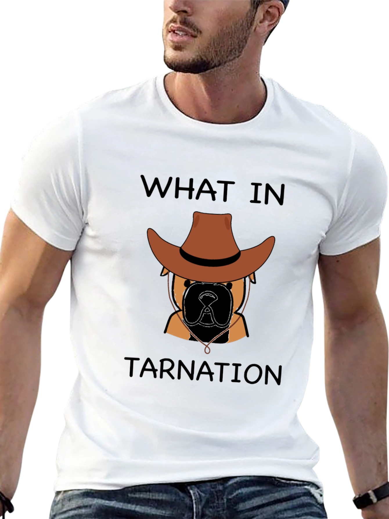 Black What In Tarnation Dog Cowboy T-Shirt view 13