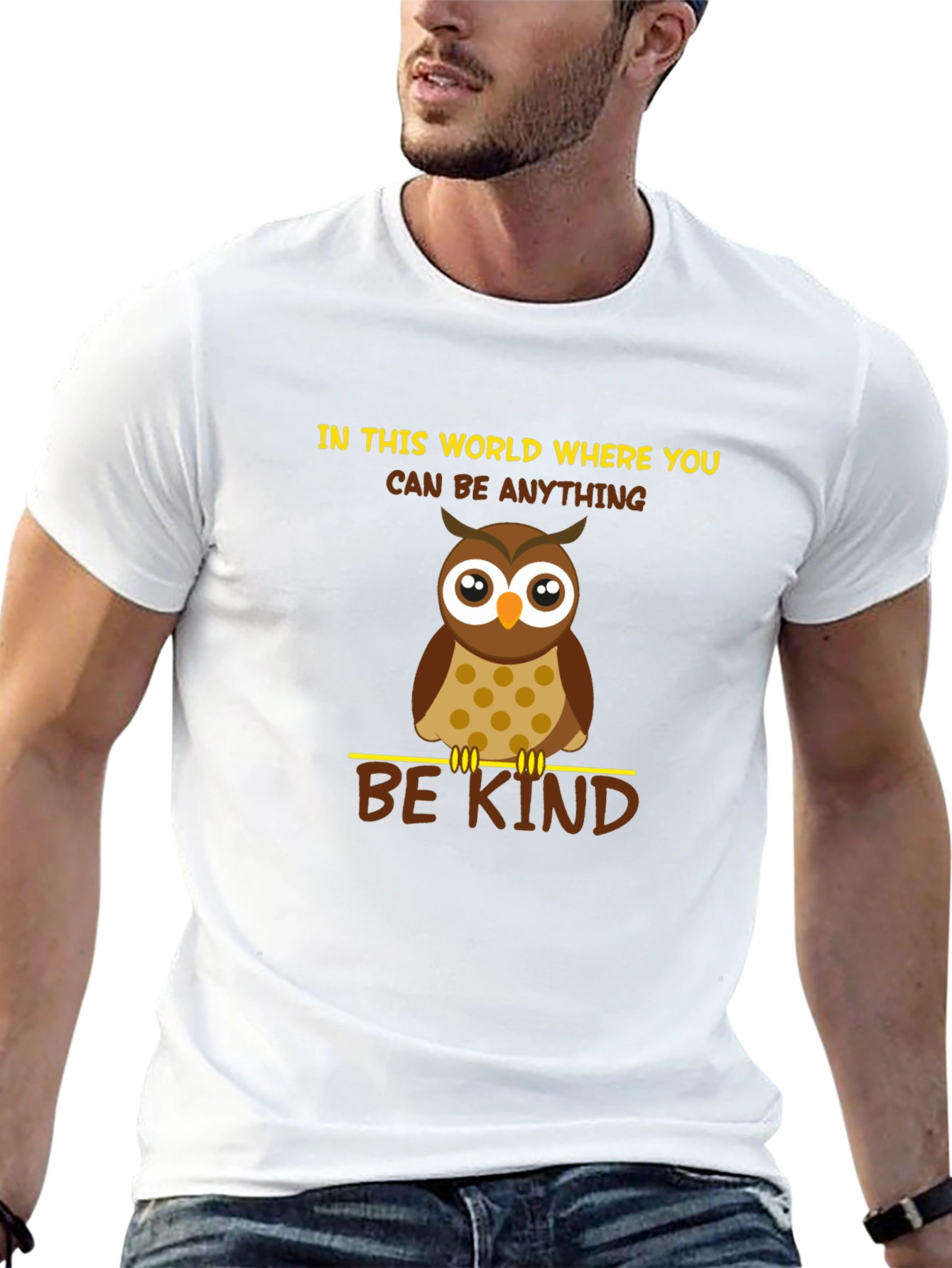 Black Be Kind Owl Graphic T-Shirt - Black view 13