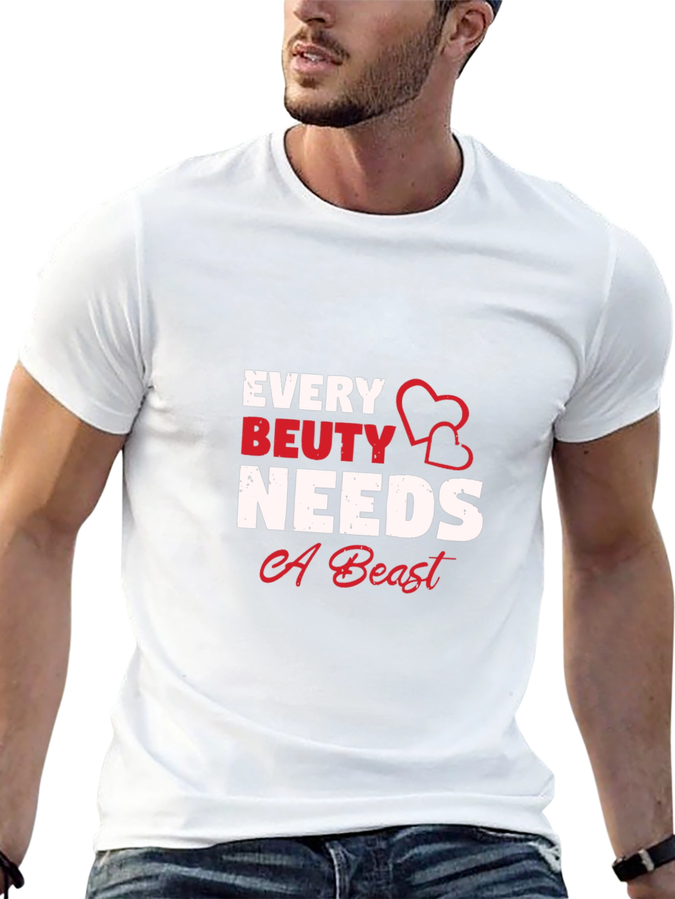 Black Every Beauty Needs a Beast Graphic T-Shirt view 13