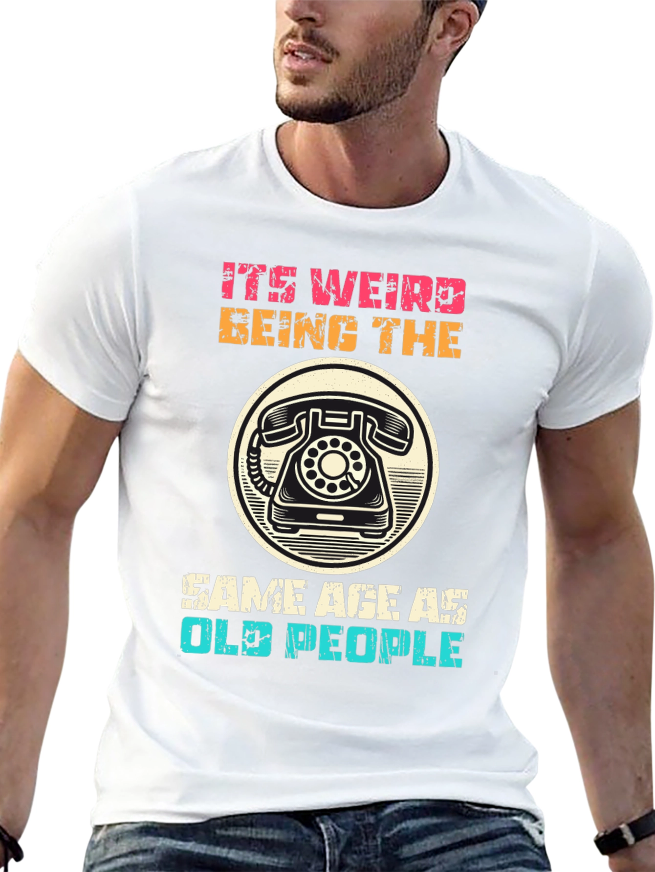 Black It's Weird Being The Same Age As Old People T-Shirt view 13