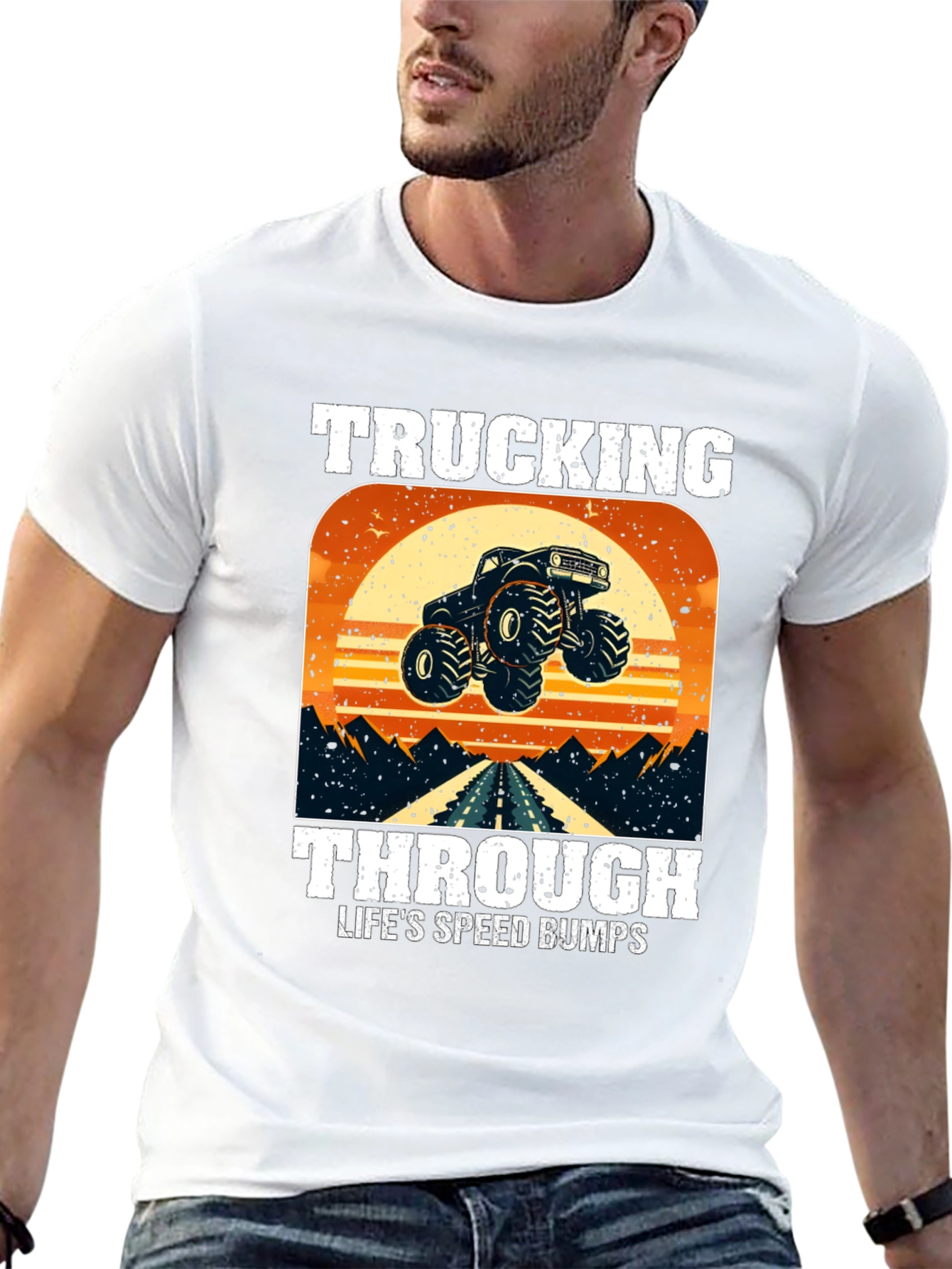 Black Trucking Through Life T-Shirt view 13