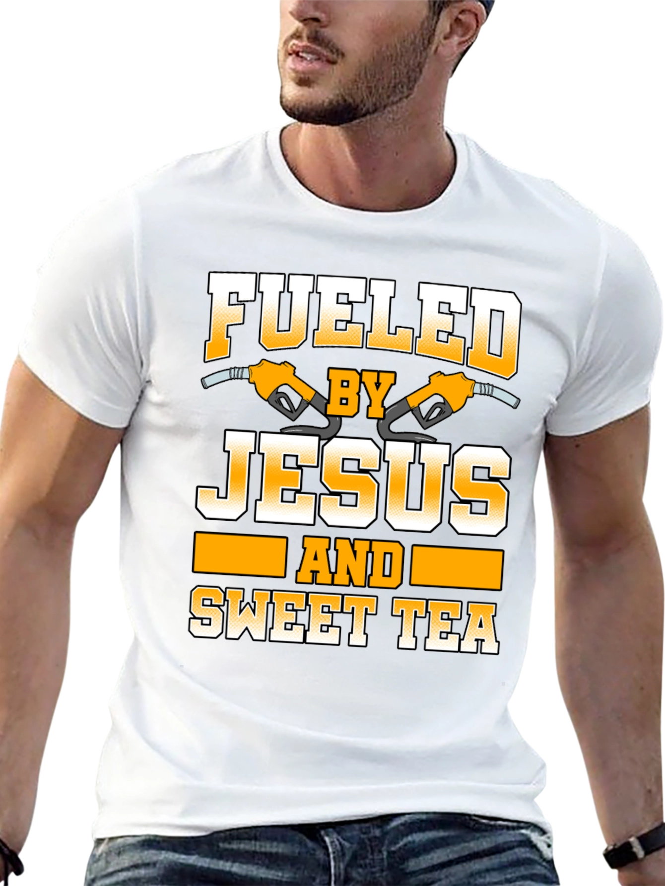 Black Fueled by Jesus and Sweet Tea Graphic Tee view 13