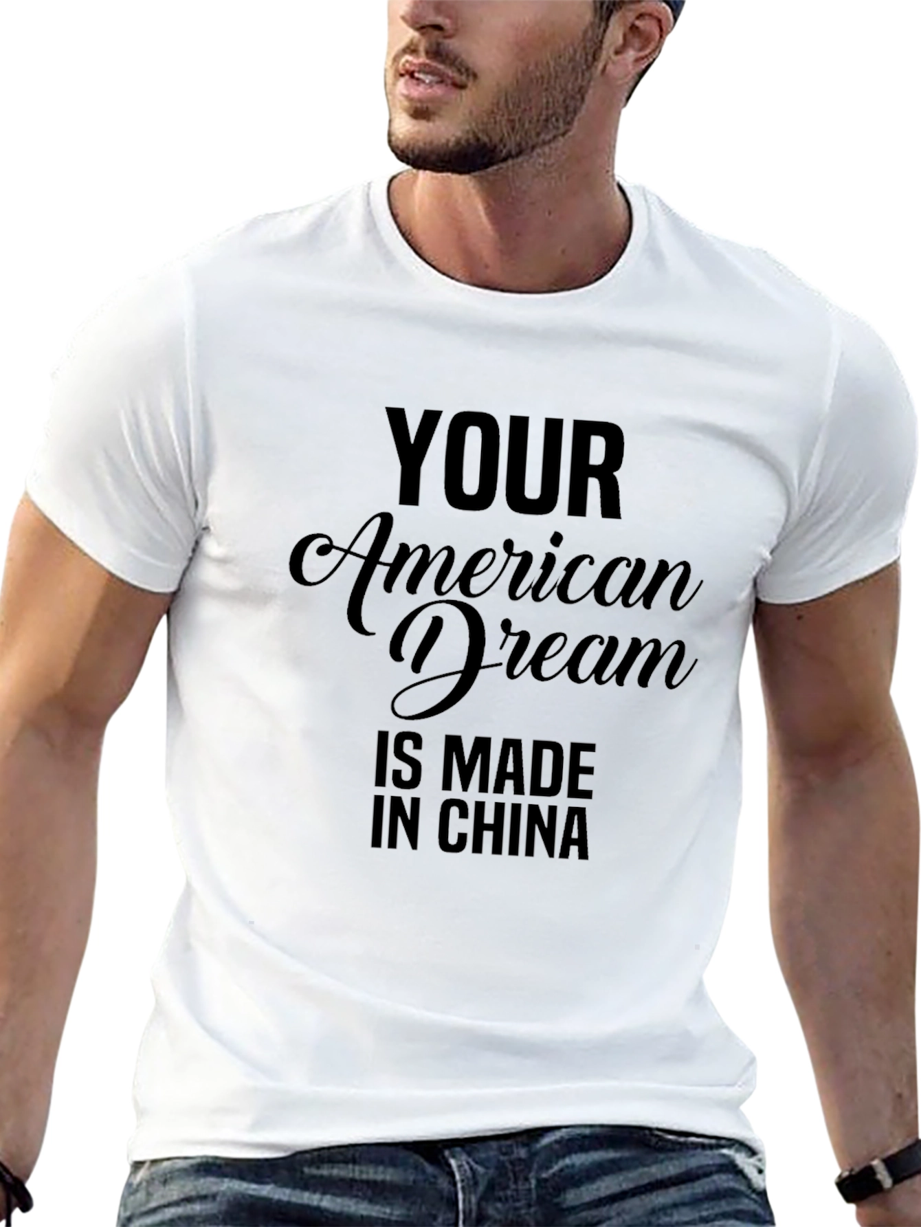 Black Your American Dream Made In China Graphic Tee view 13