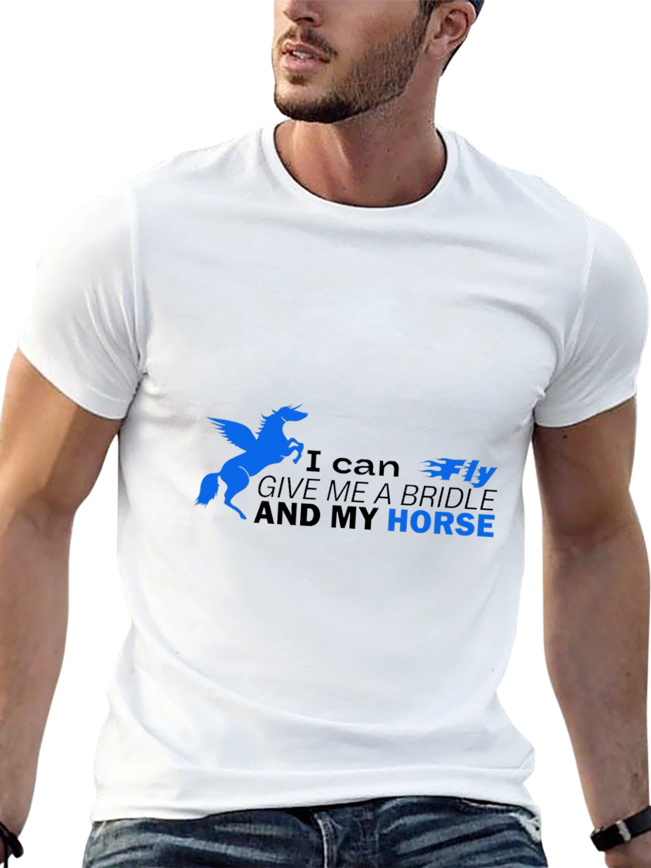 Black I Can Fly Horse Graphic T-Shirt view 13