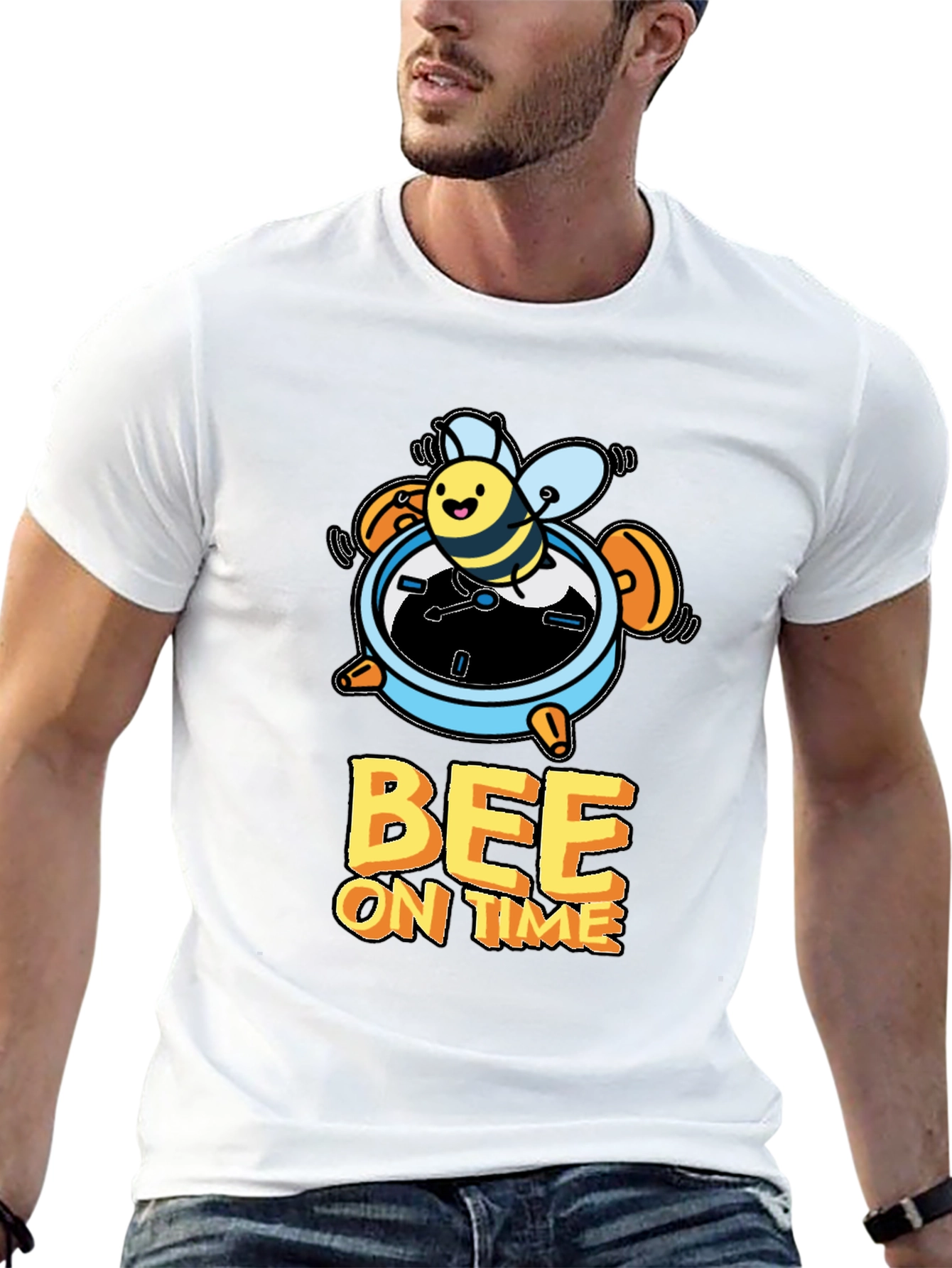 Black Bee On Time Black Graphic T-Shirt view 13
