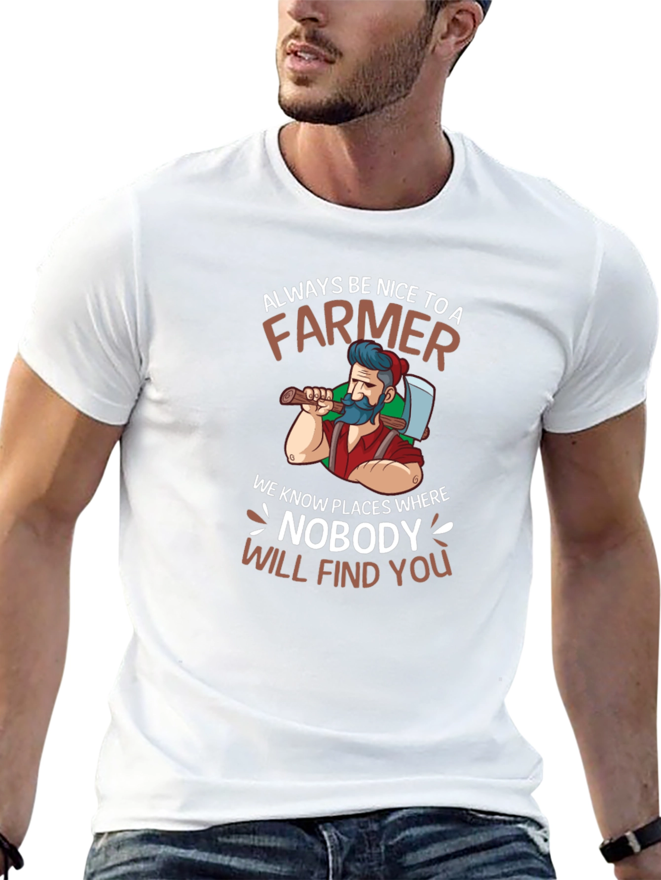 Black Always Be Nice Farmer Graphic T-Shirt view 13