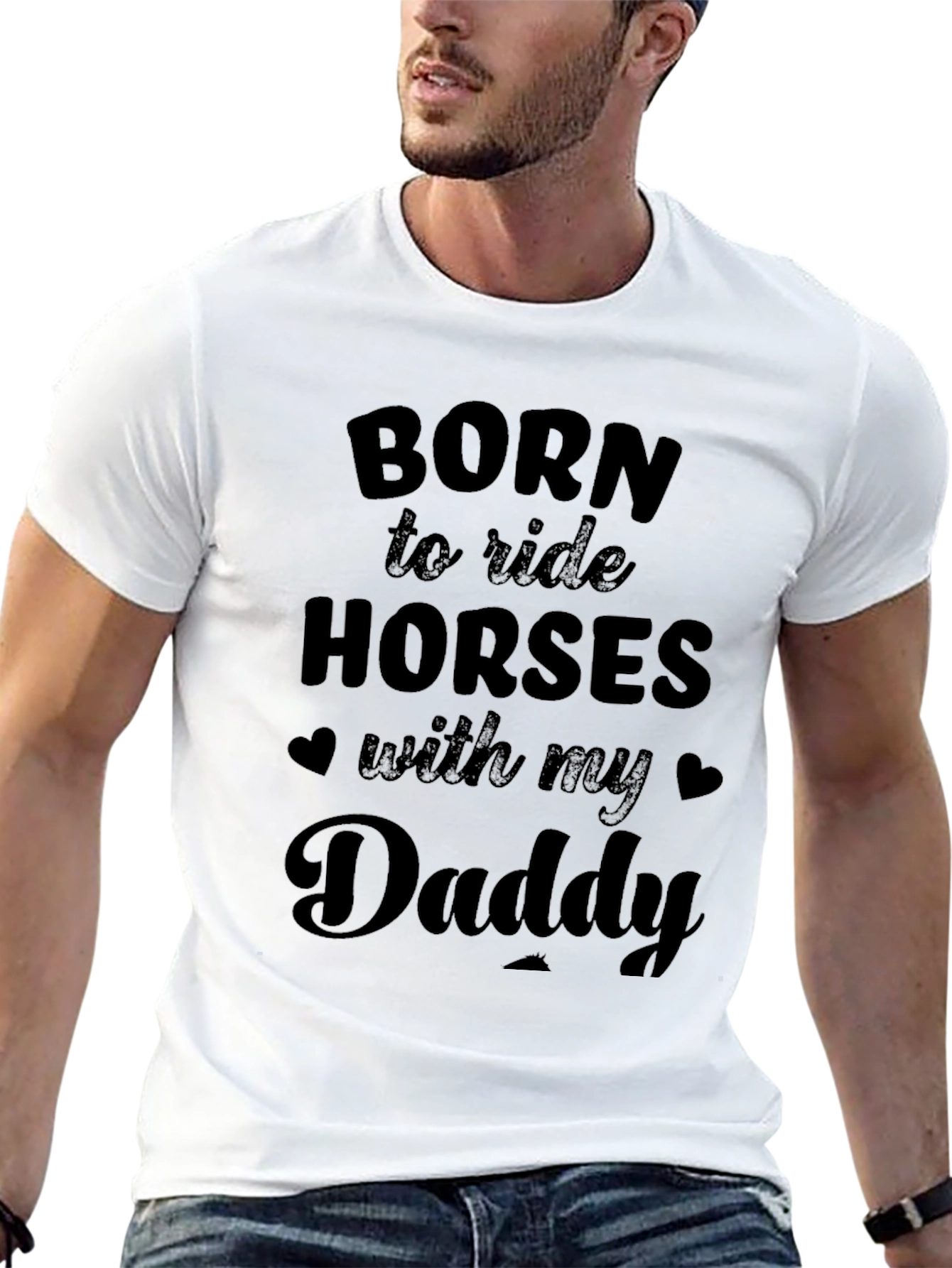Black Born to Ride Horses With My Daddy T-Shirt view 13