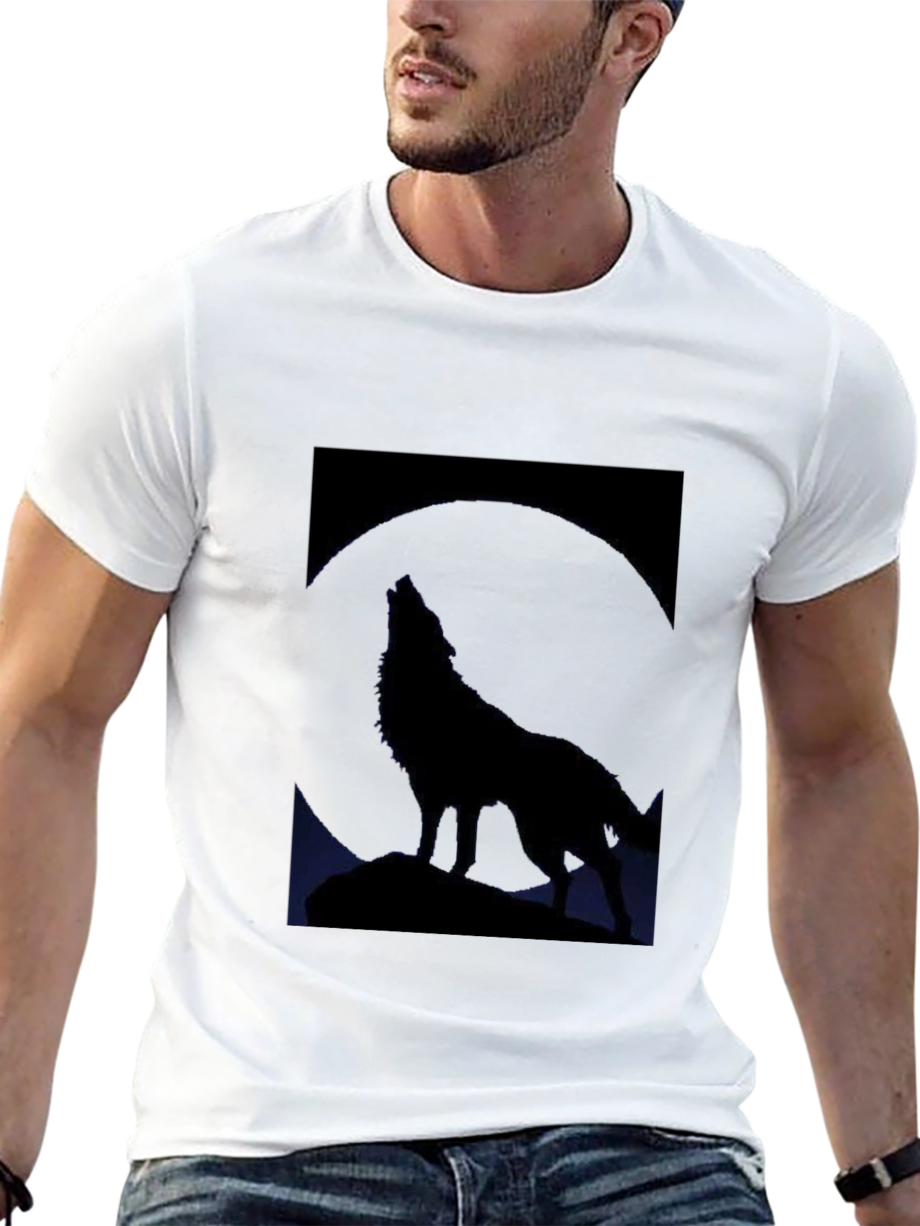 Black Wolf Moon Graphic Tee - Black view 13
