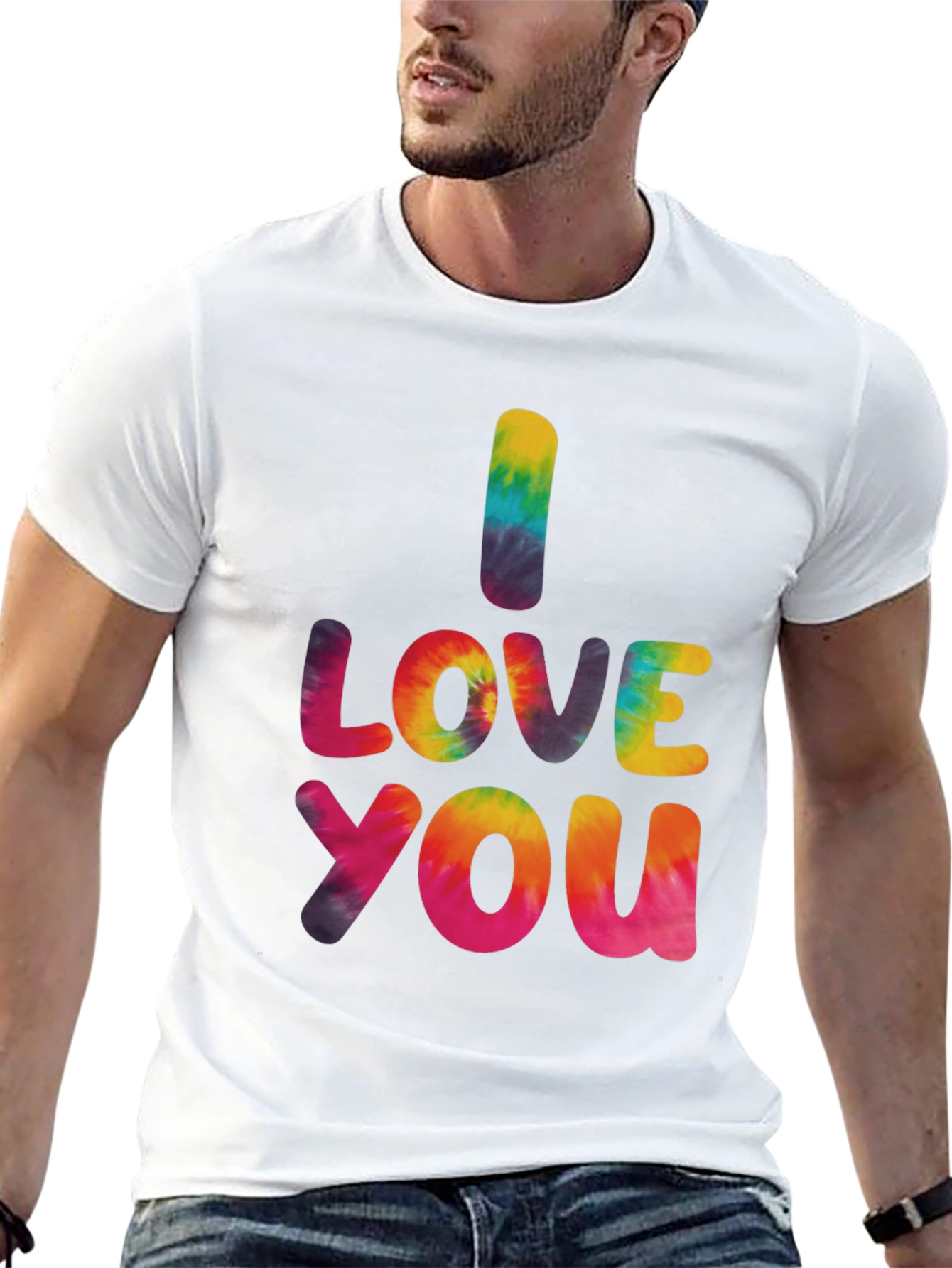 Black I Love You Tie Dye Graphic Tee - Black view 13