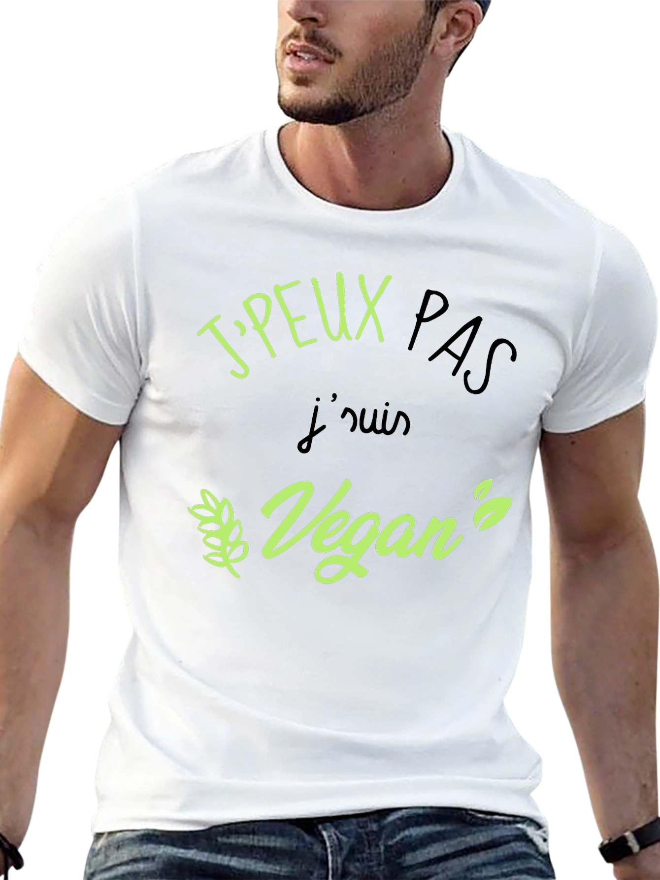 Black Vegan Statement Black T-Shirt view 13