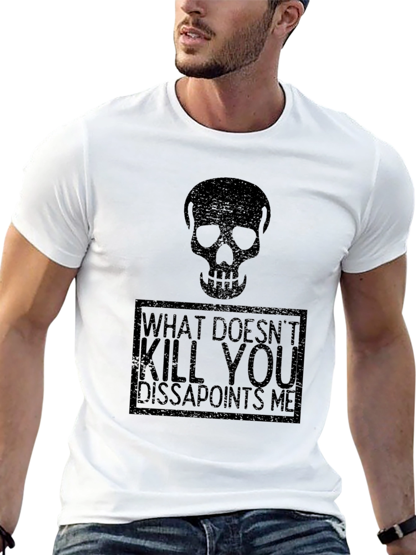 Black Skull Graphic T-Shirt - What Doesn't Kill You Disappoints Me view 13