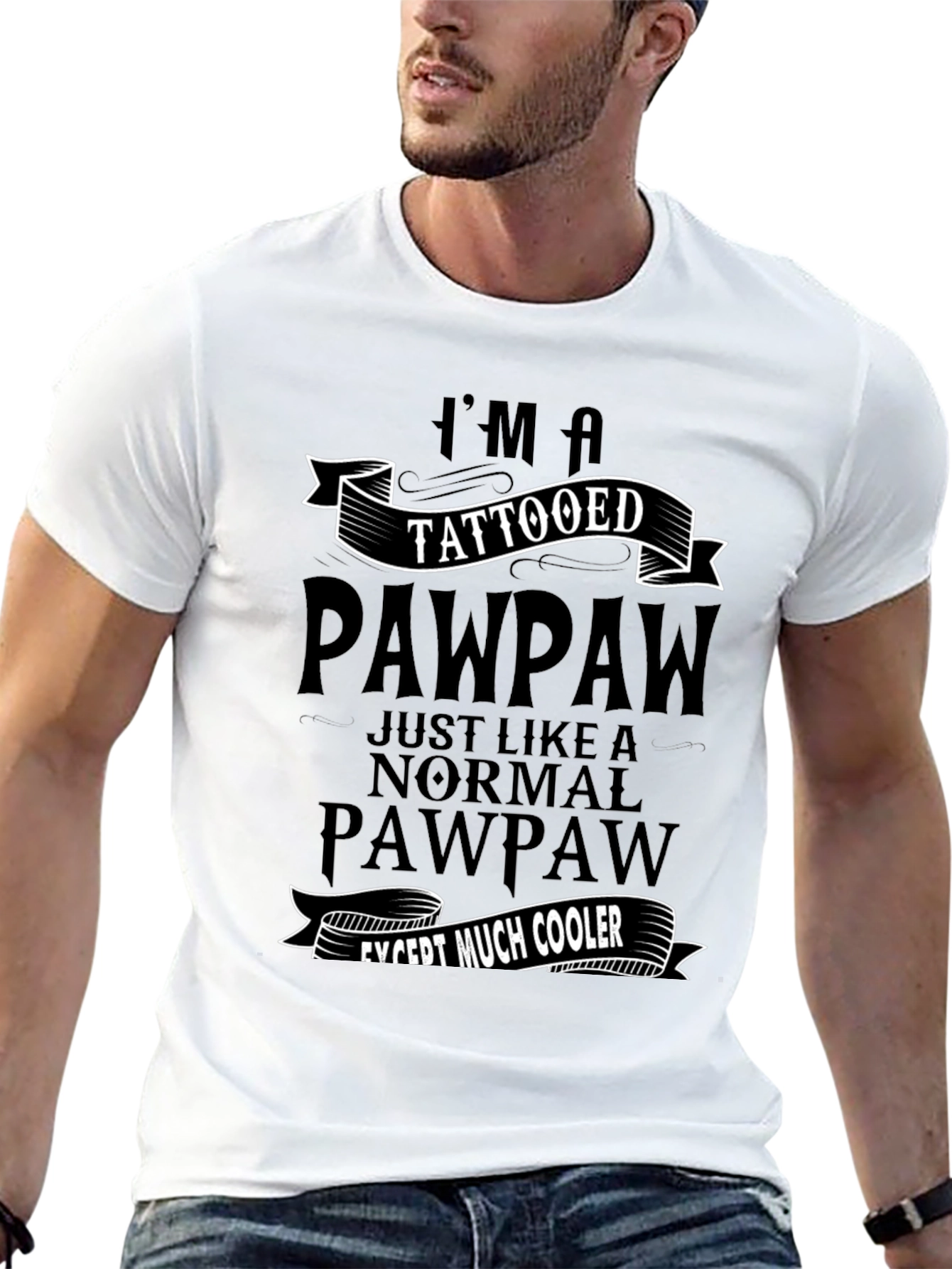 Black Tattooed Pawpaw Graphic Novelty T-Shirt view 13