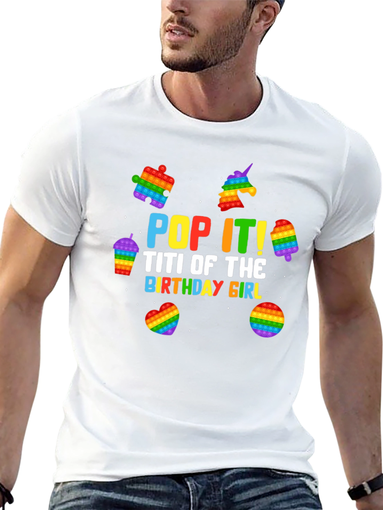 Black Pop It! Titi Birthday Girl T-Shirt view 13