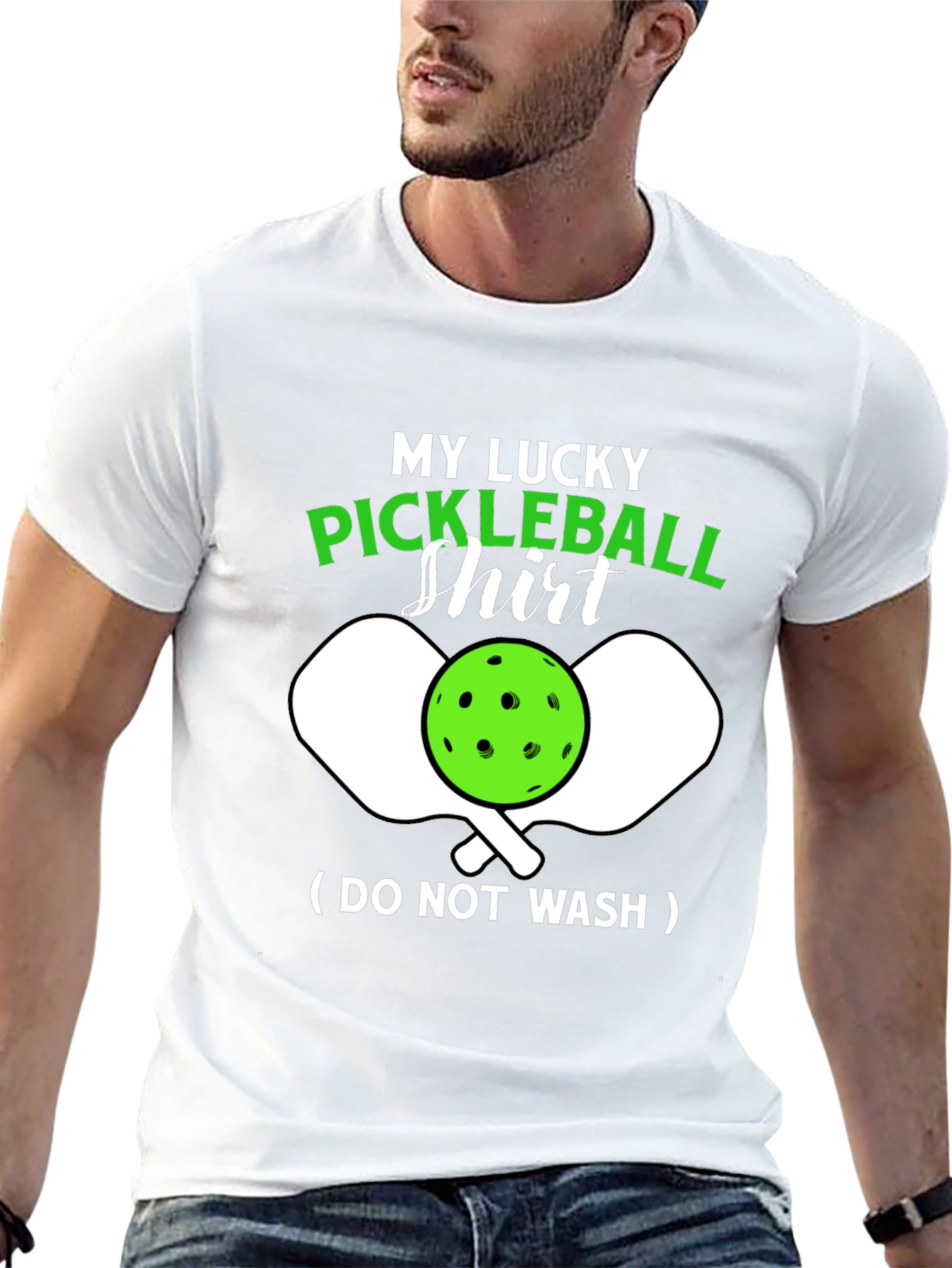 Black My Lucky Pickleball Shirt - Funny Novelty Tee view 13