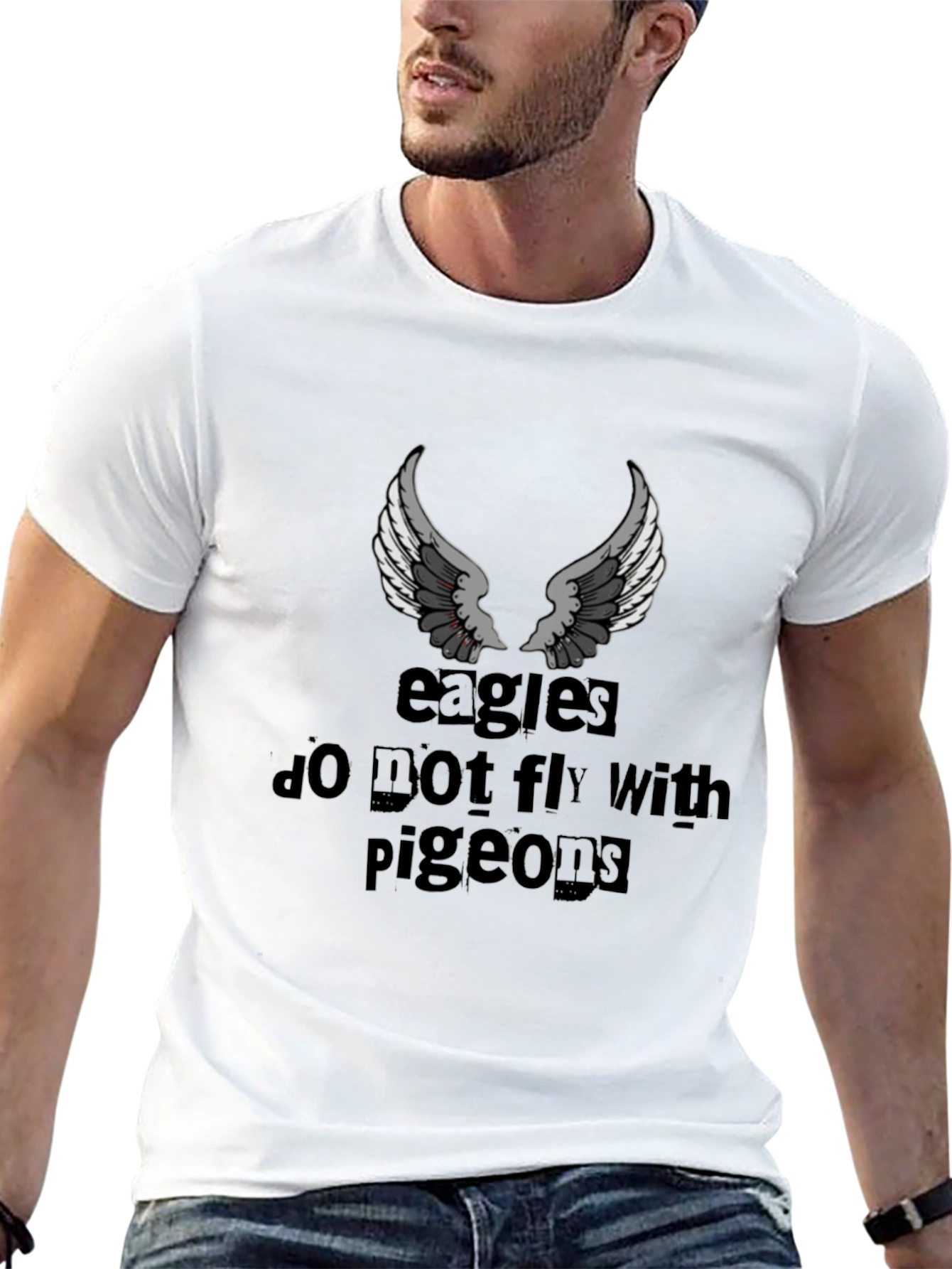 Black Eagles Don't Fly with Pigeons Graphic T-Shirt view 13