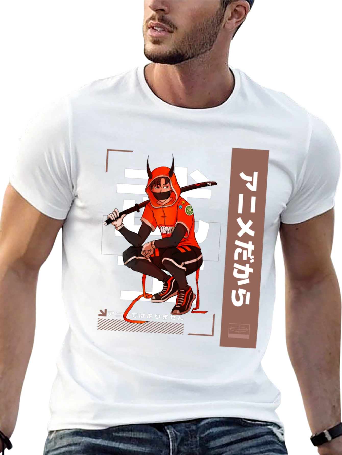 Black Anime-Inspired Black Graphic T-Shirt view 13