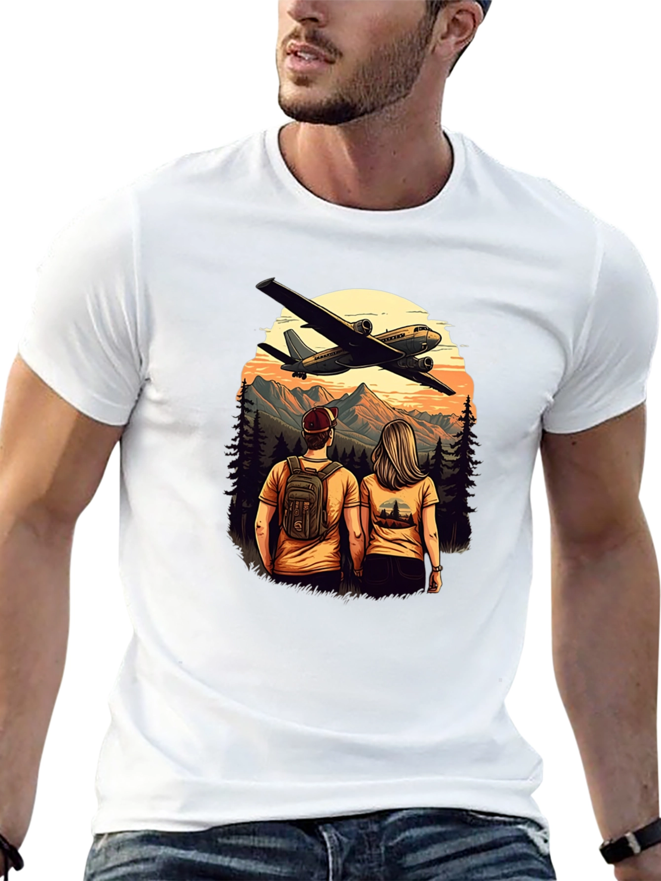 Black Adventure Awaits Graphic Tee view 13