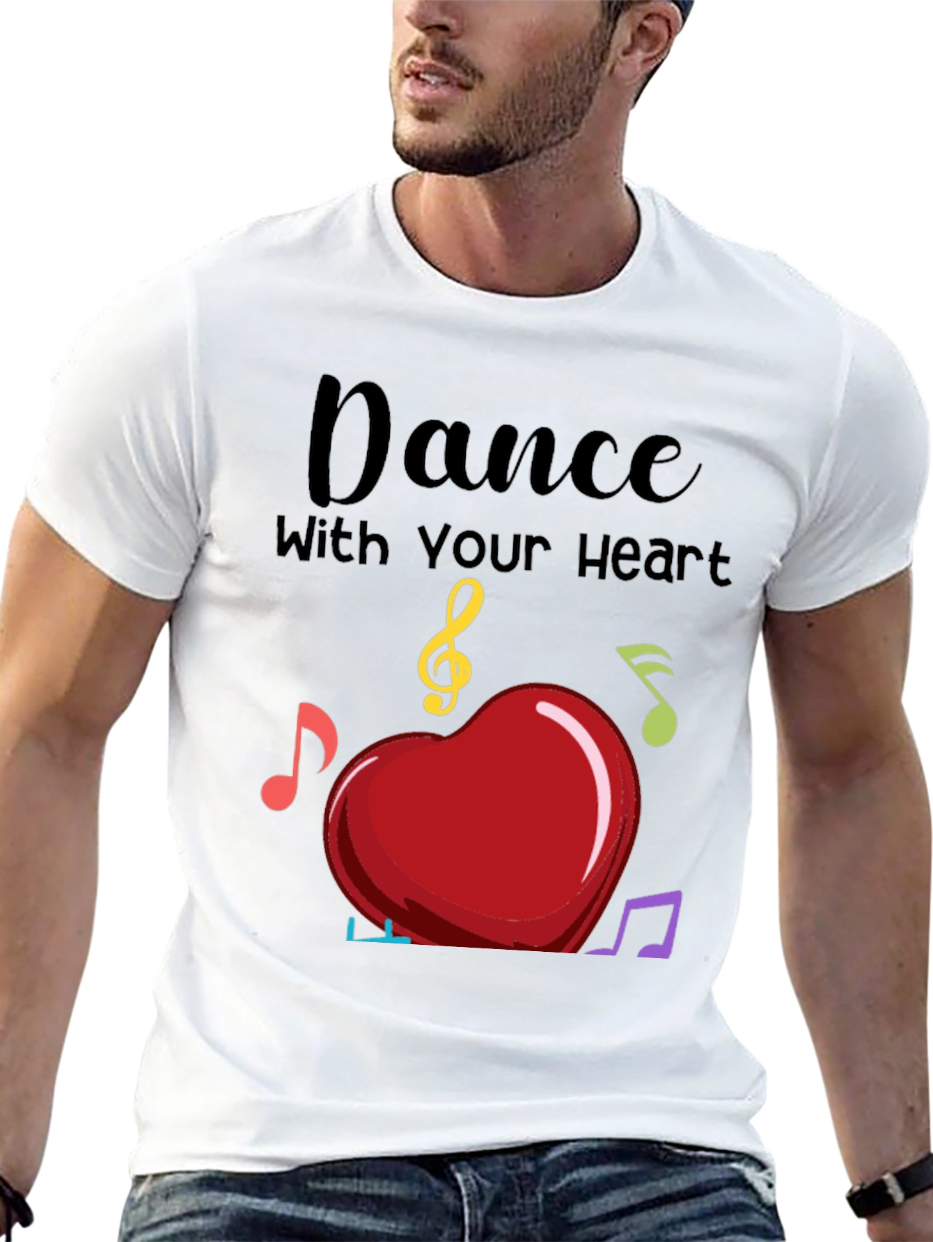 Black Dance with Your Heart T-Shirt - Musical Heart Tee view 13