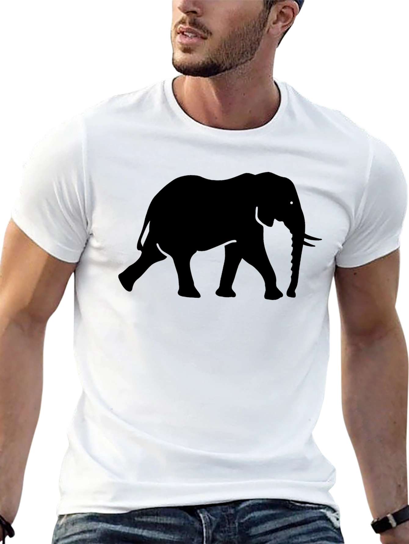 Black Elephant Graphic T-Shirt - Stylish Animal Design view 13
