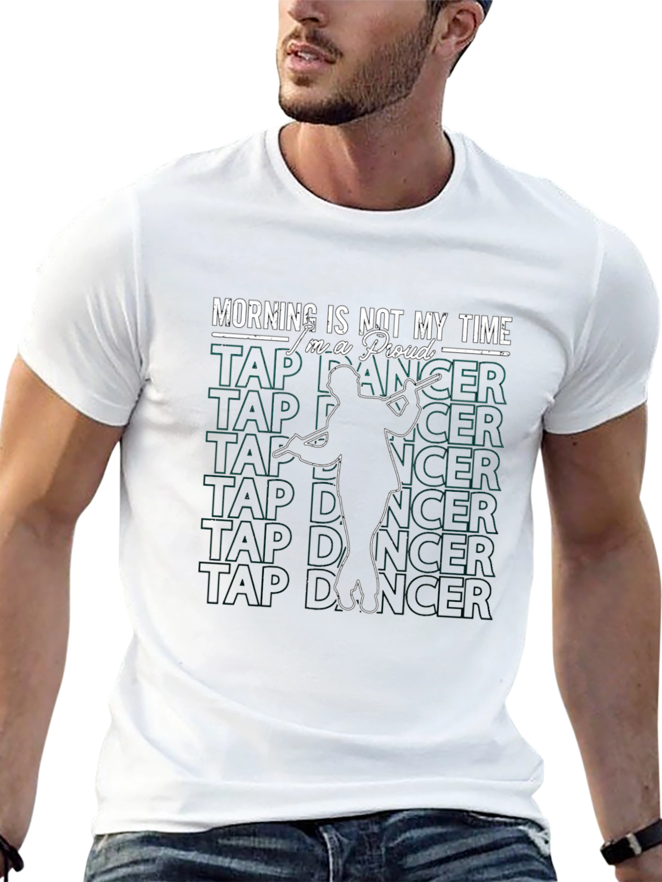 Black Funny Tap Dancer T-Shirt - Morning Is Not My Time view 13