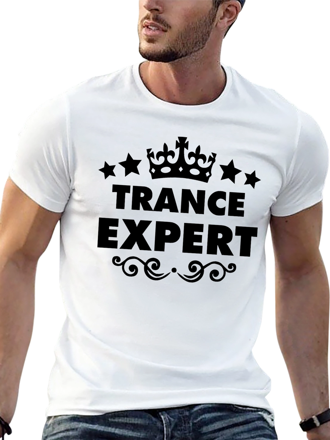 Black Trance Expert Black Graphic Tee Shirt view 13