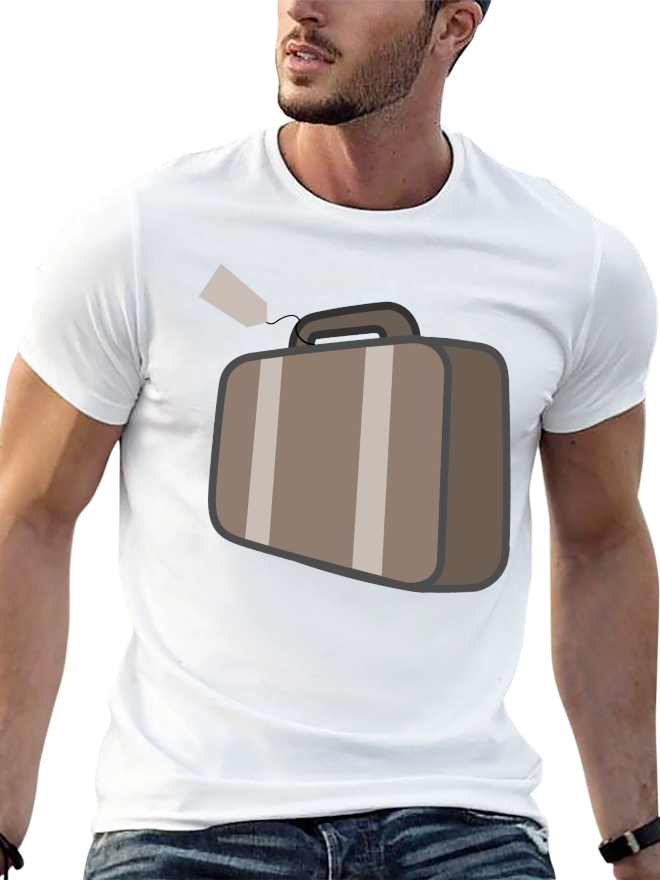 Black Suitcase Graphic Black T-Shirt Travel Ready view 13