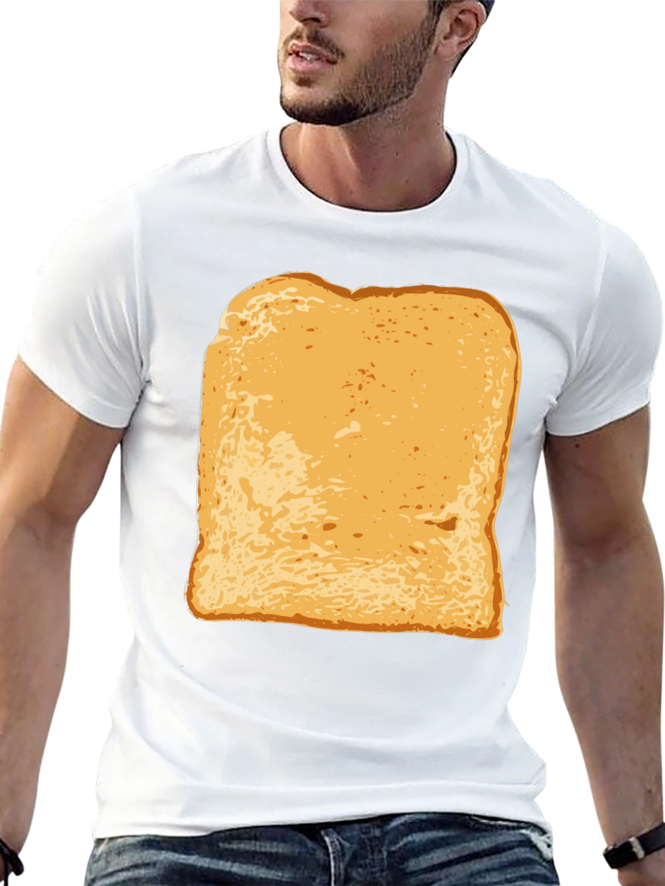 Black Bread Slice Graphic Tee - Funny Food T-Shirt view 13