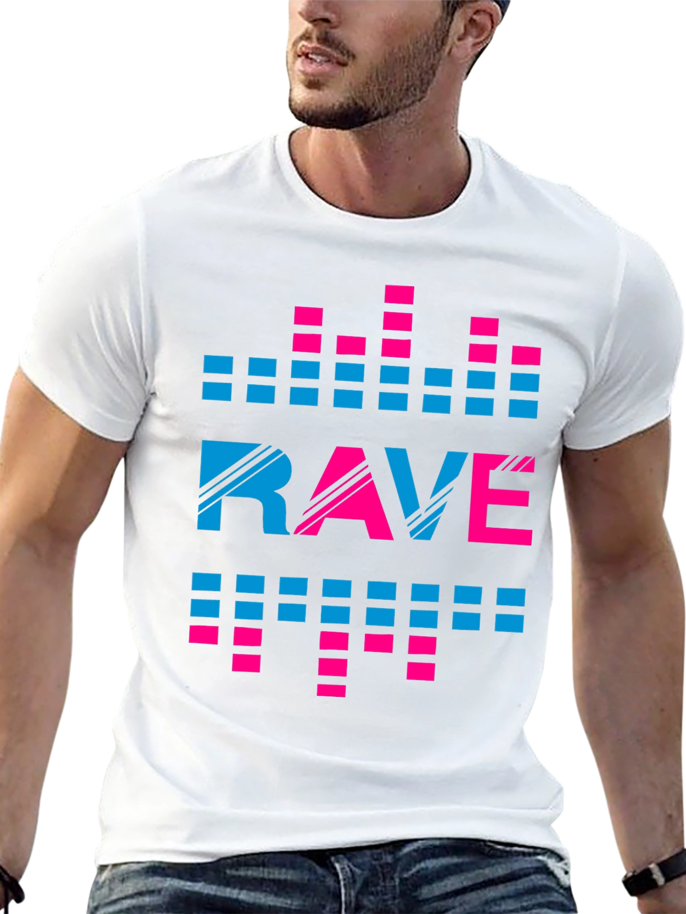 Black Rave Graphic Print Crew Neck T-Shirt view 13