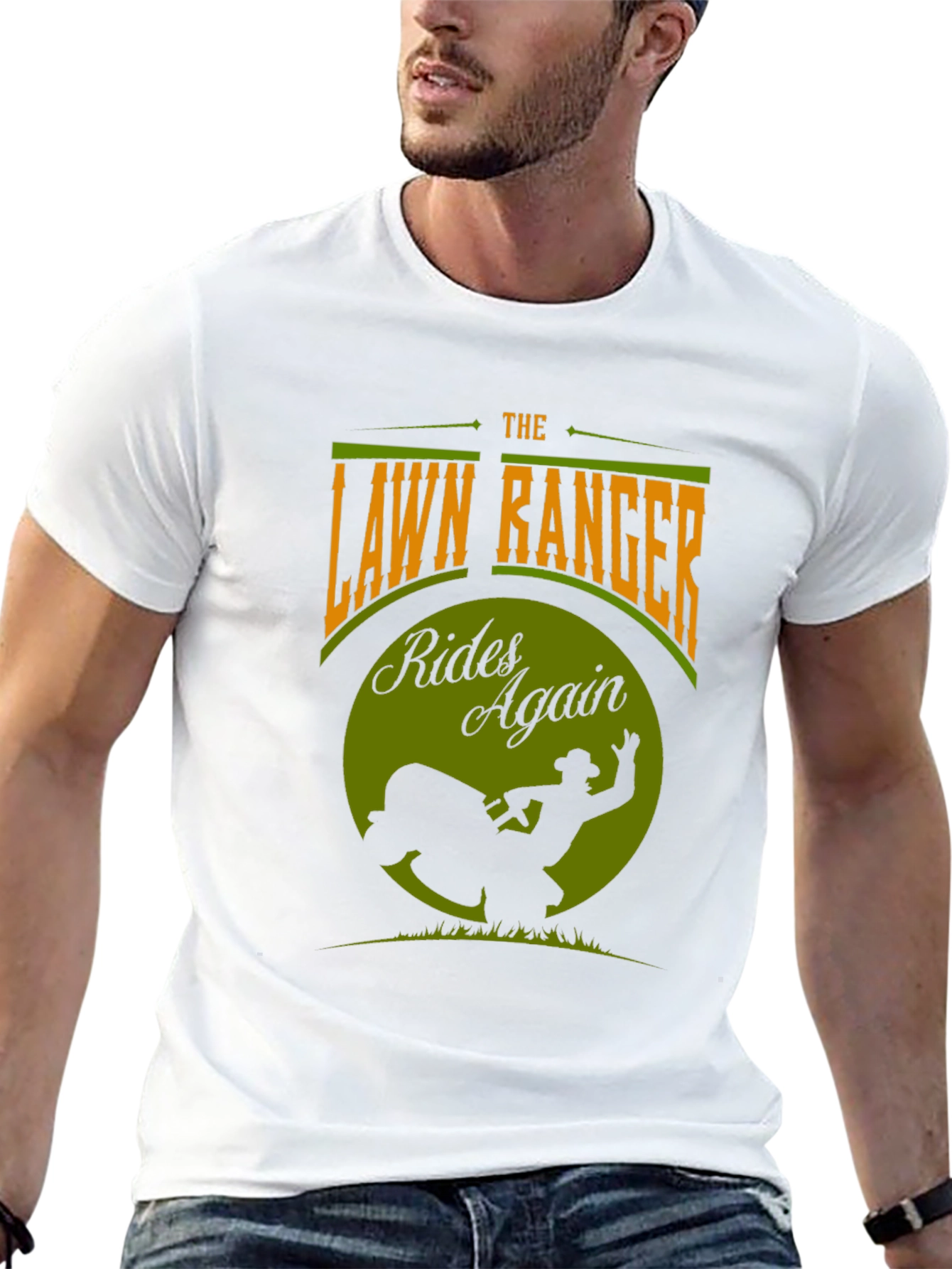 Black The Lawn Ranger T-Shirt - Rides Again Design view 13