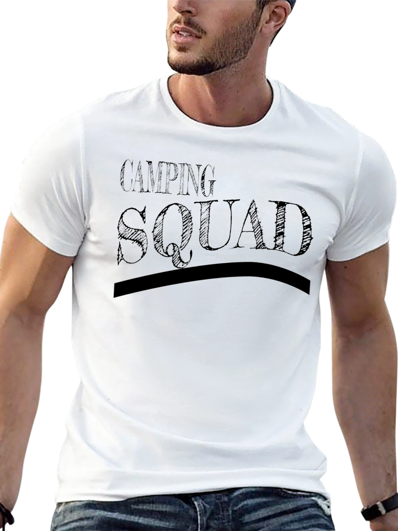 Black Camping Squad Black Graphic Tee view 13