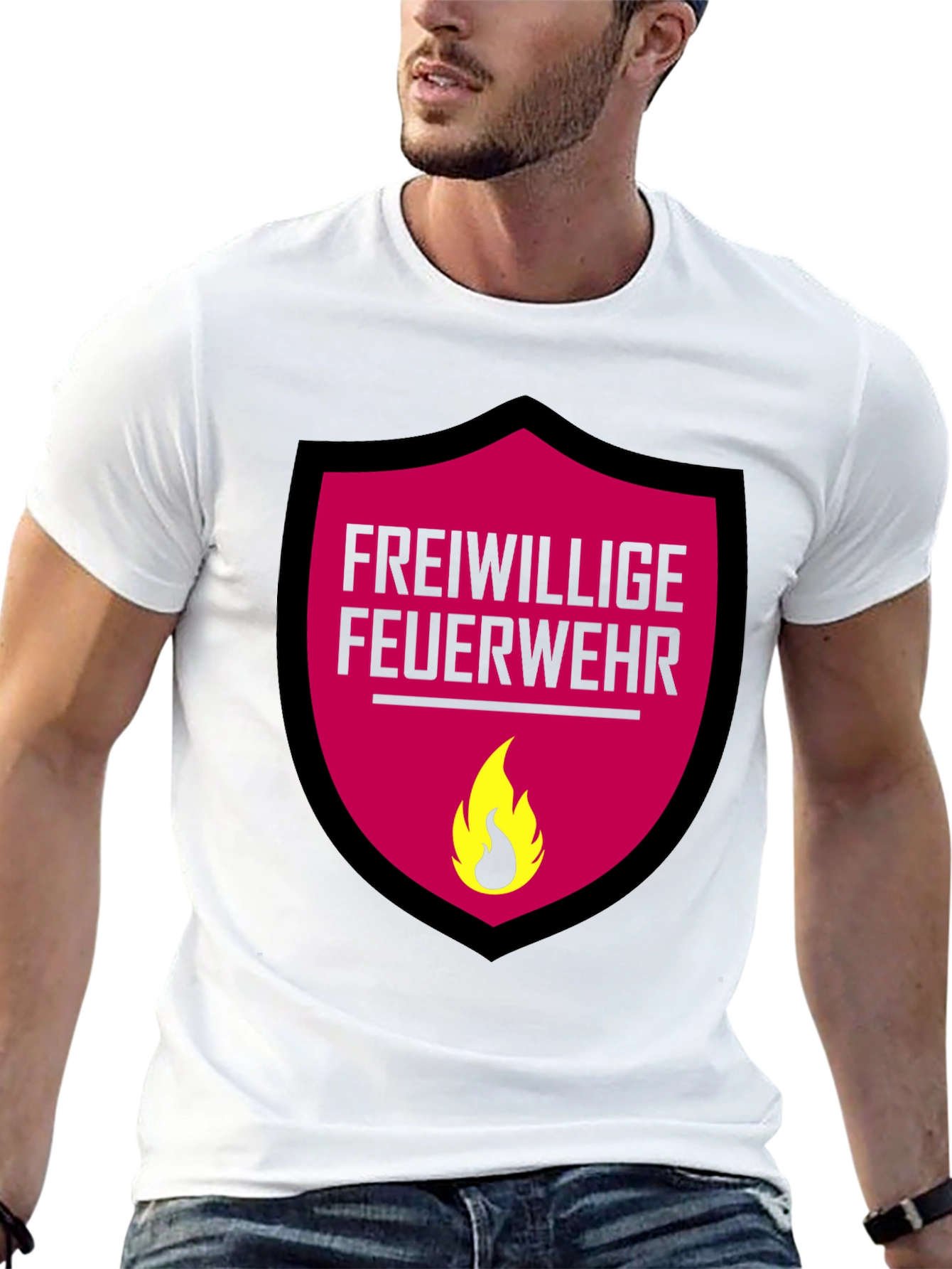 Black Freiwillige Feuerwehr T-Shirt - Volunteer Firefighter Graphic Tee view 13