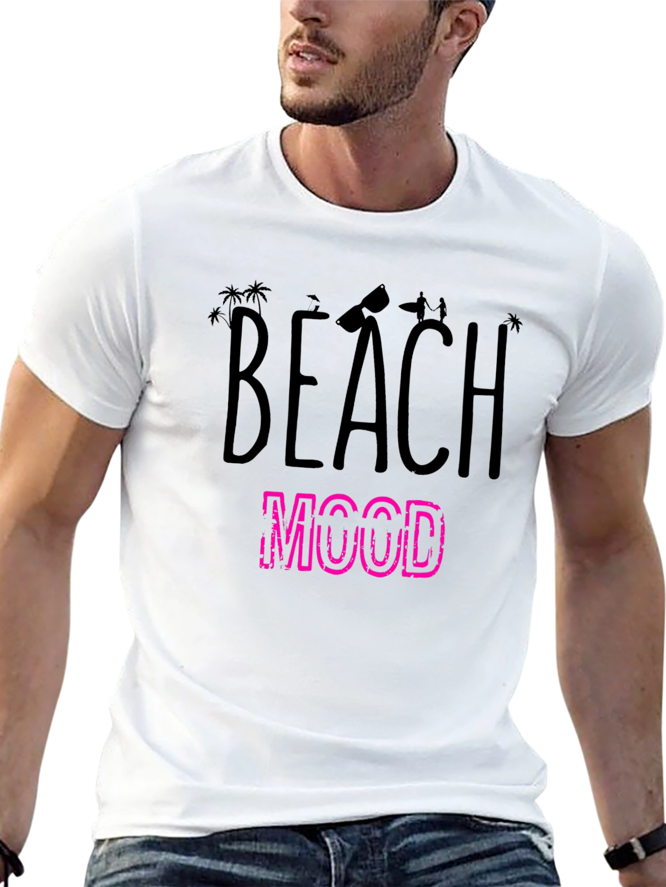 Black Beach Mood Graphic T-Shirt view 13