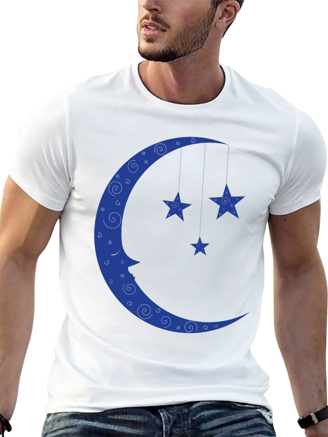 Black Dreamy Moon & Stars Black T-Shirt view 13