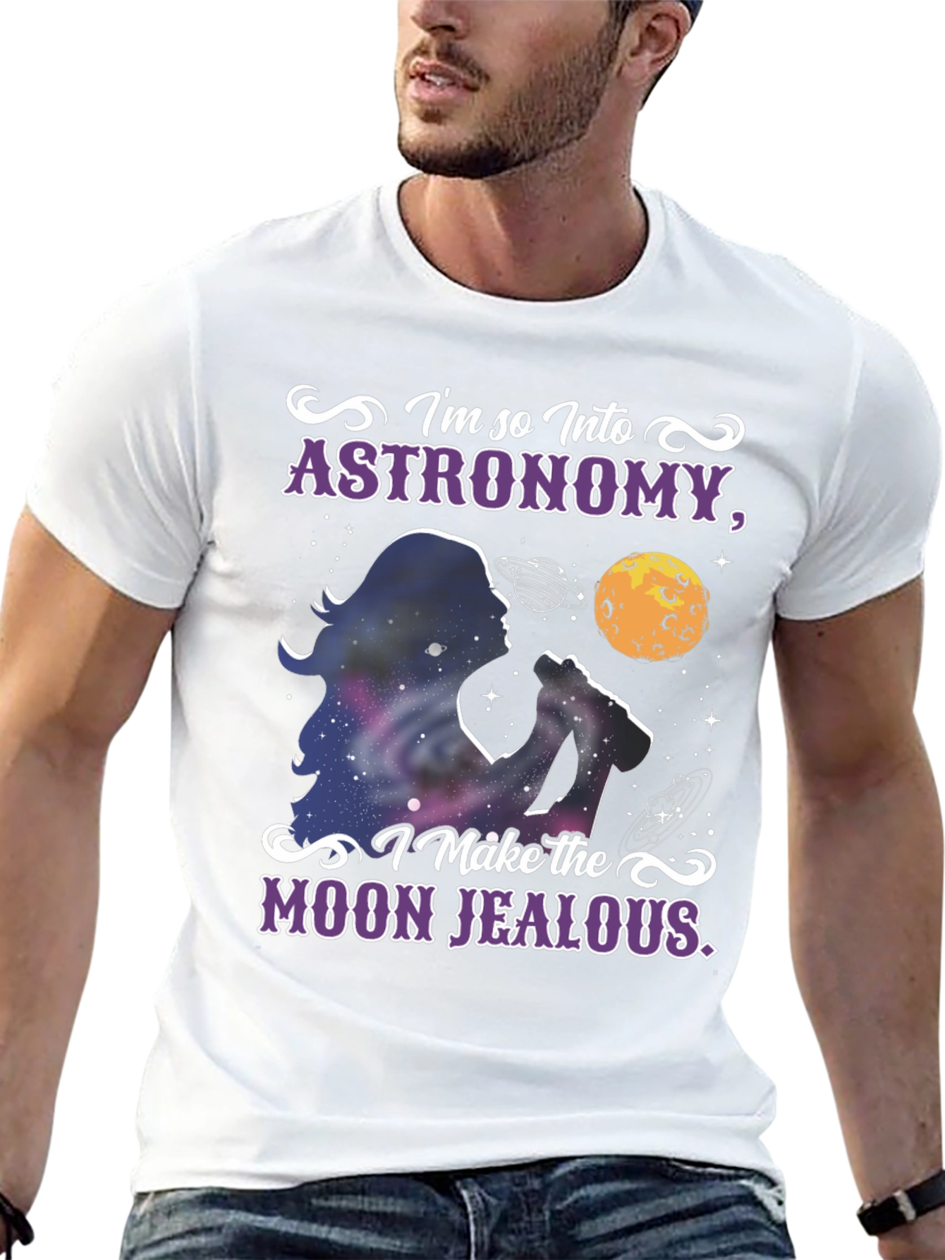 Black Astronomy Fan Black T-Shirt view 13