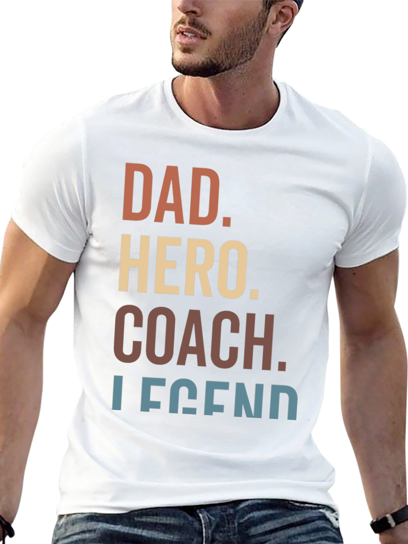 Black Dad Hero Coach Legend Graphic Tee view 13