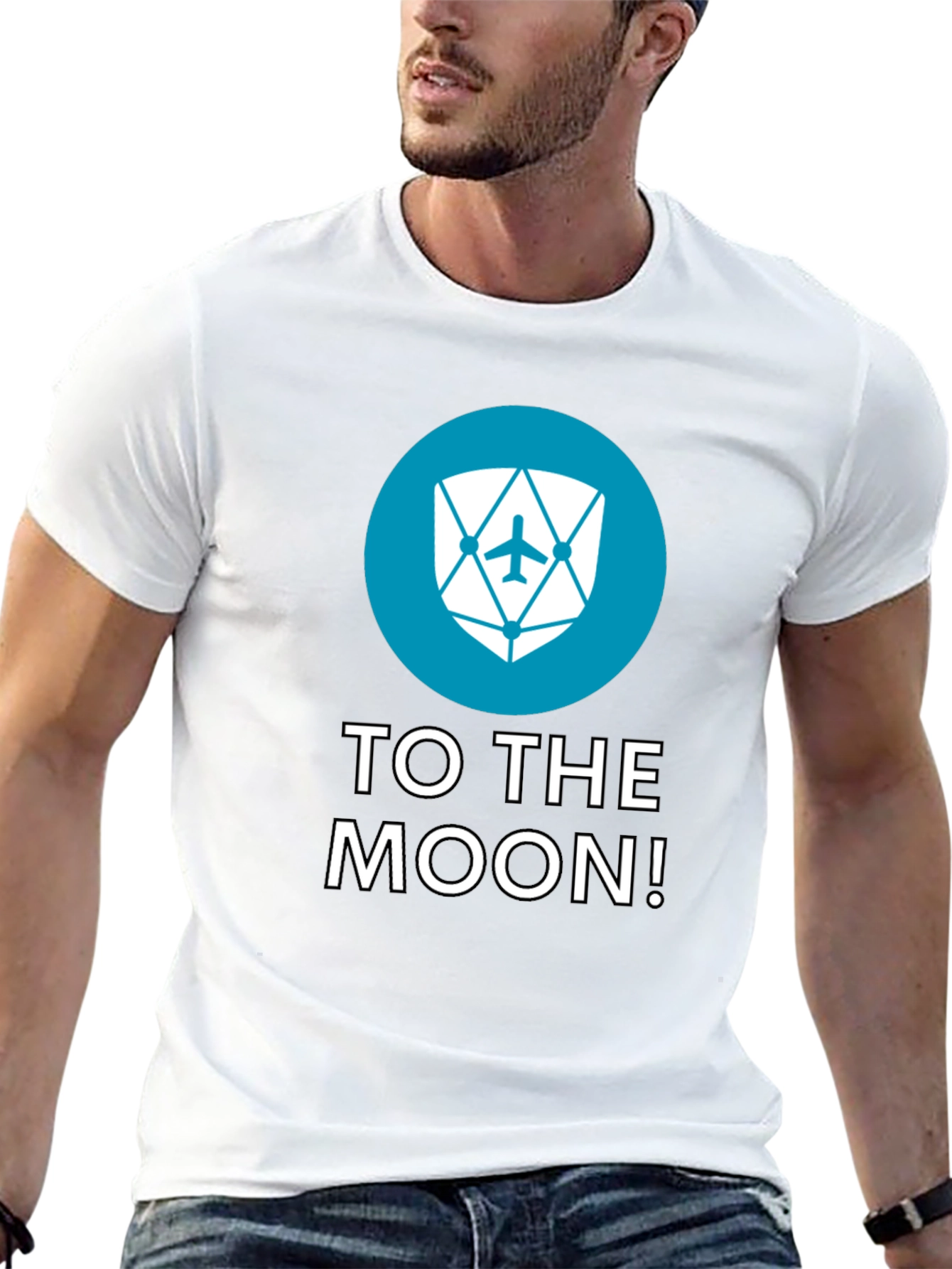 Black To The Moon Black Tee - Crypto Inspired Design view 13