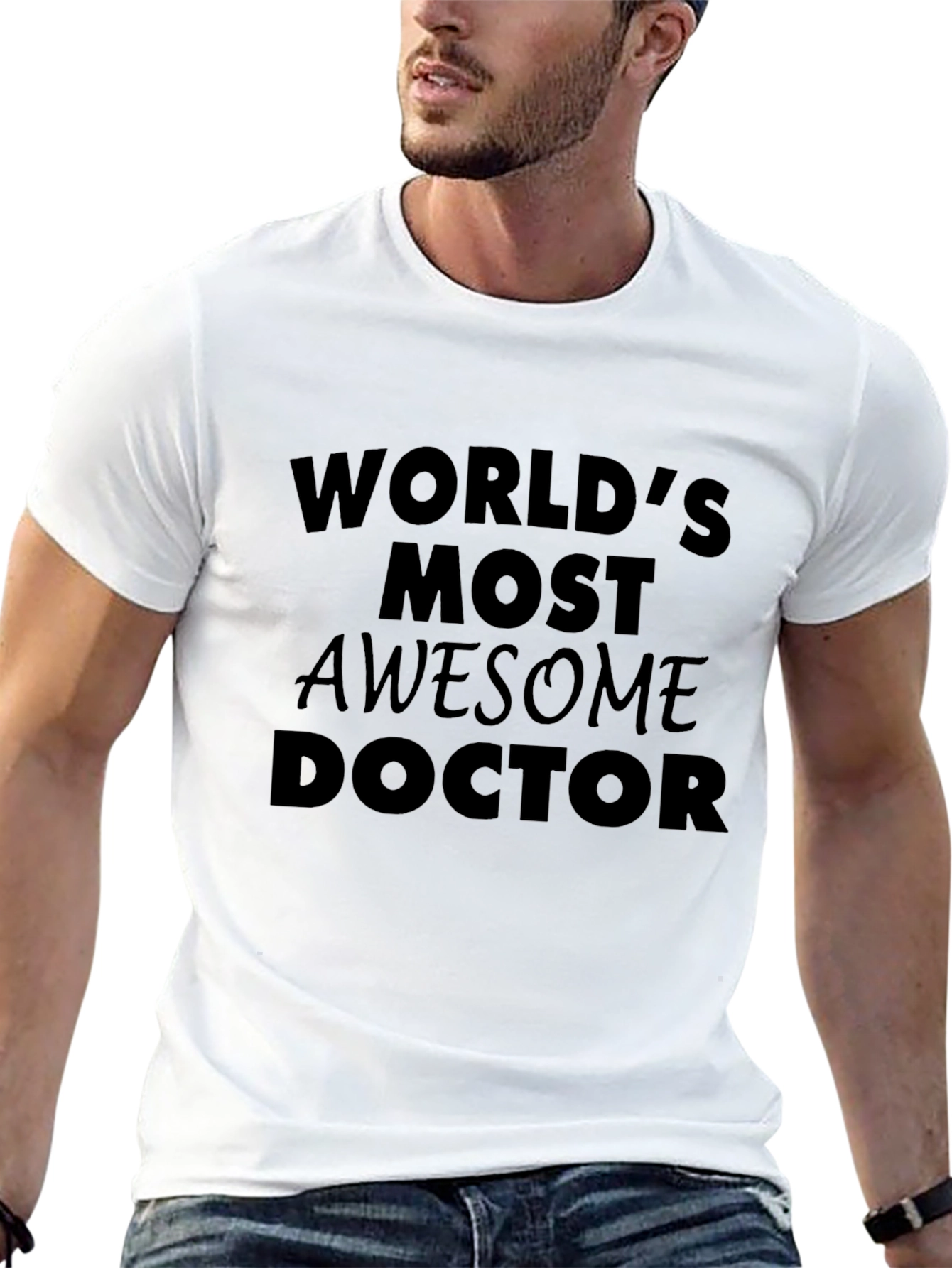 Black World's Most Awesome Doctor T-Shirt view 13