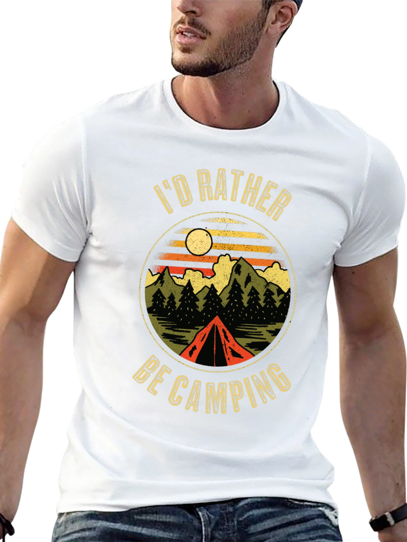 Black Camping Graphic T-Shirt view 13