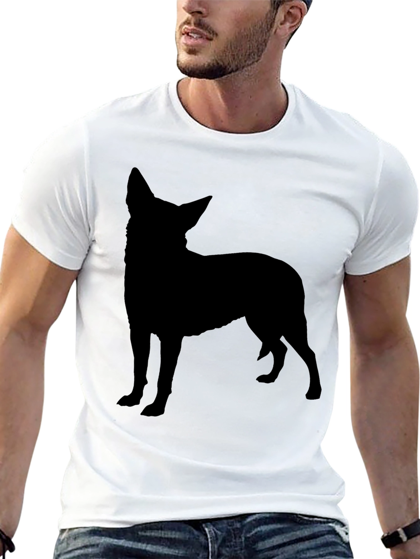 Dog Silhouette Black T-Shirt - 13