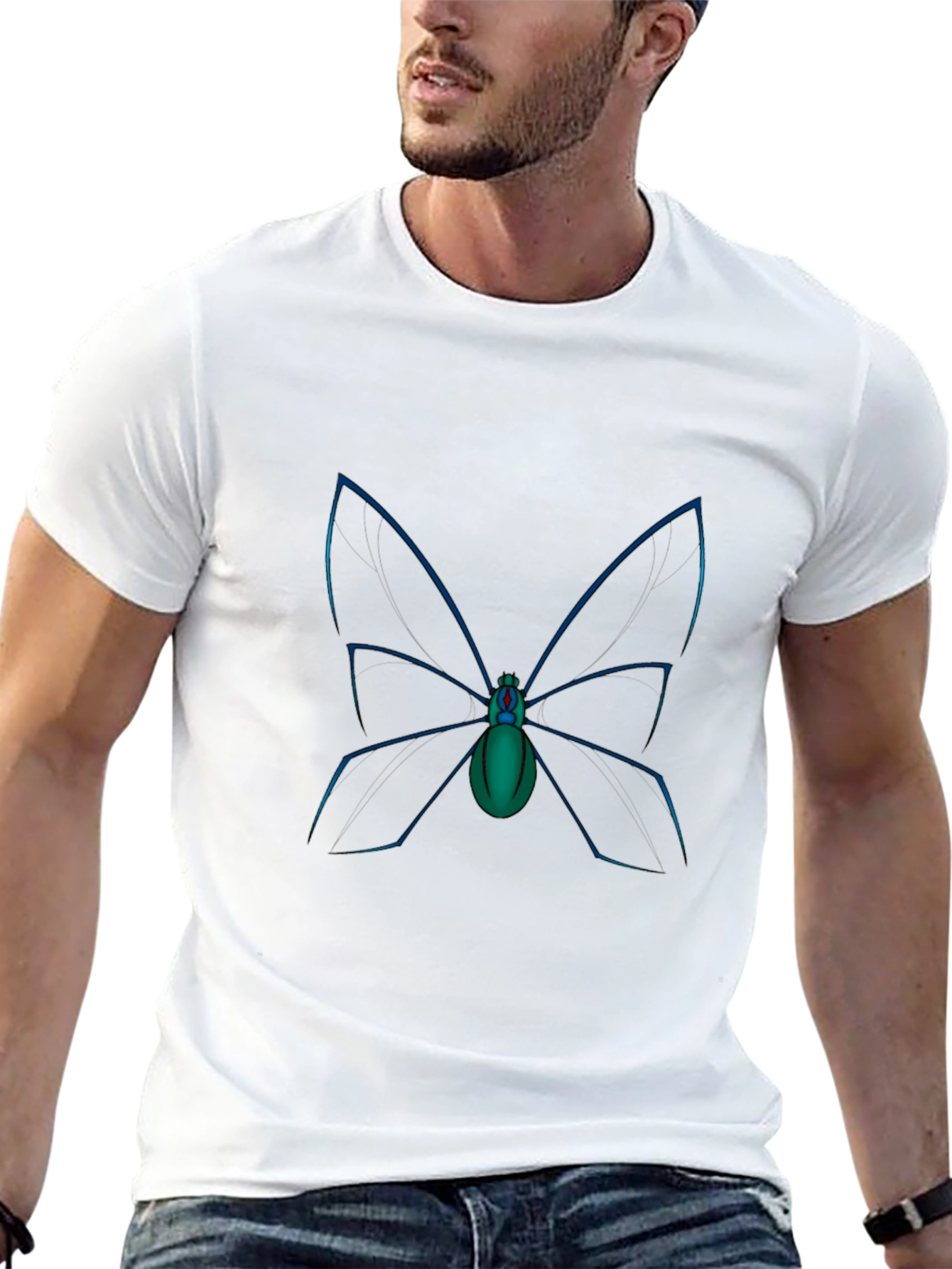 Black Butterfly Spider Graphic Tee - Soft Cotton Comfort view 13