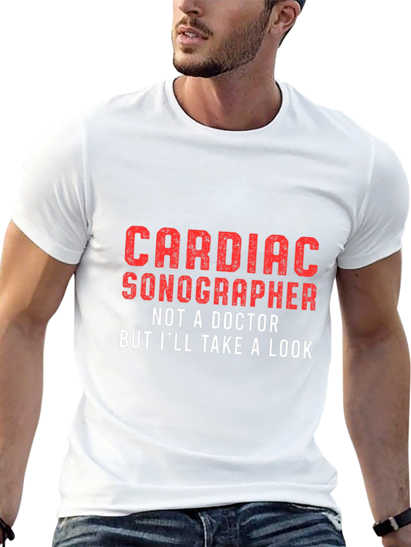 Black Cardiac Sonographer Graphic Tee - Funny Medical Shirt view 13