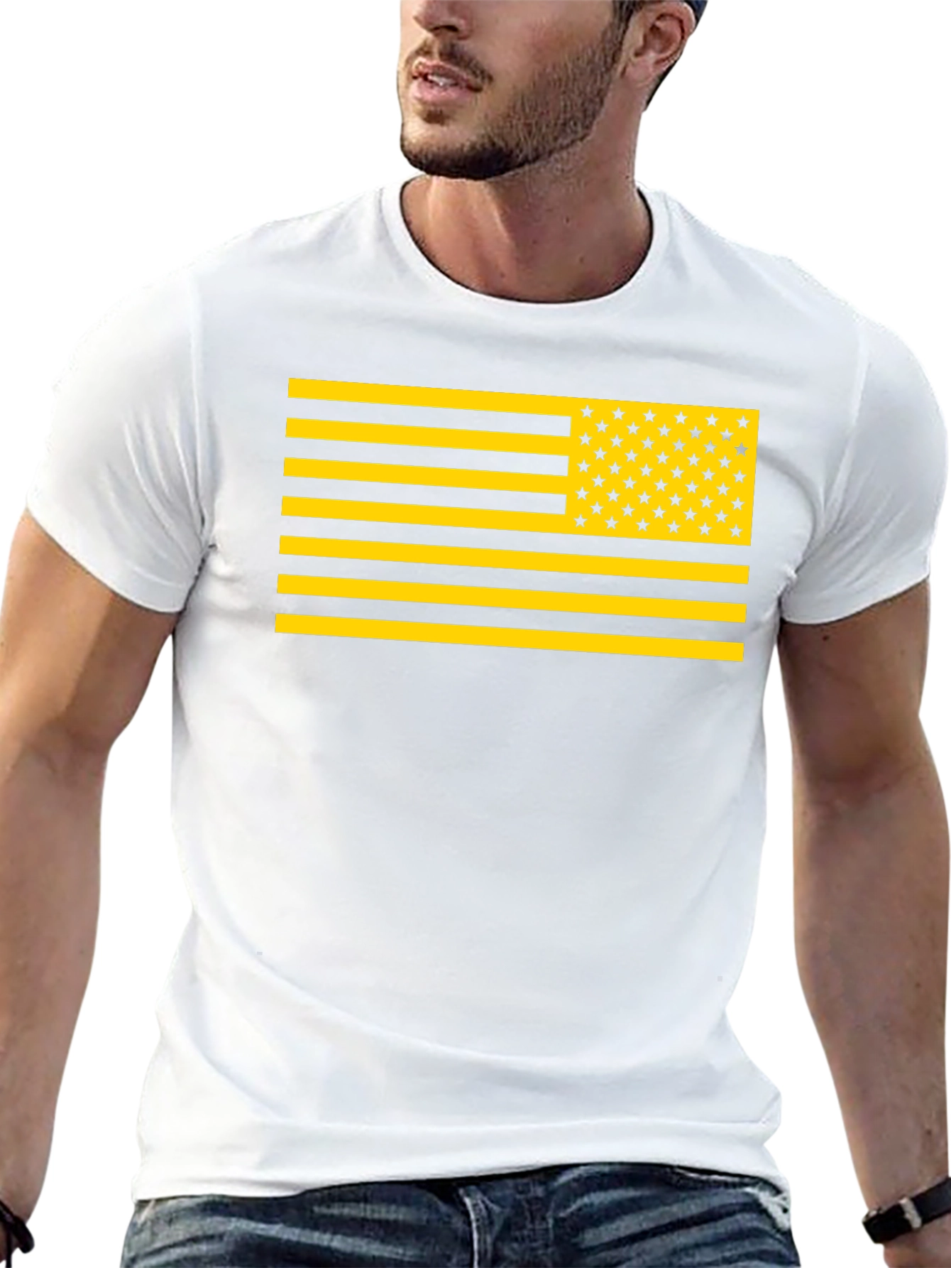Black Novelty American Flag Graphic T-Shirt view 13