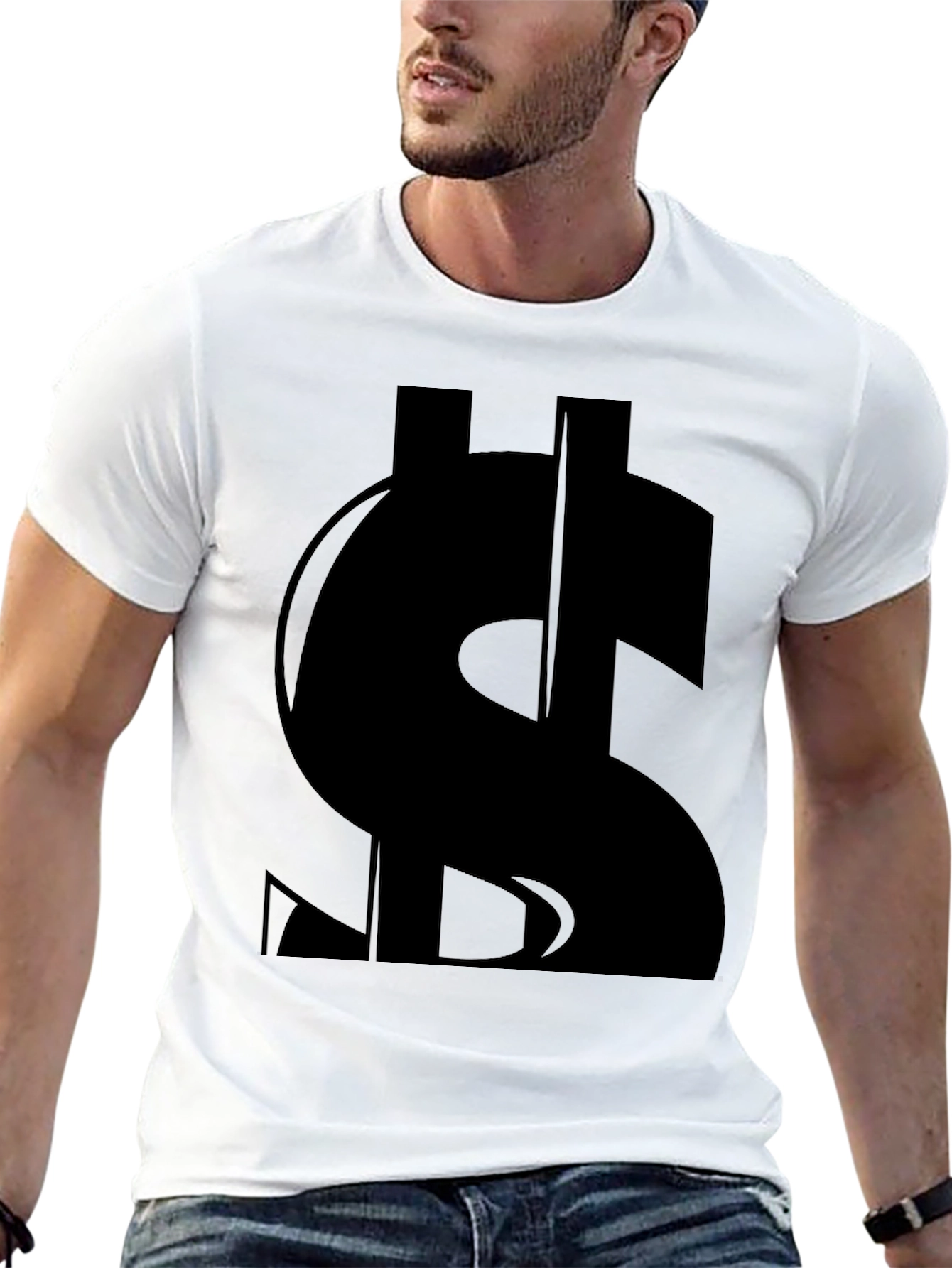 Black Black Dollar Sign Graphic T-Shirt view 13