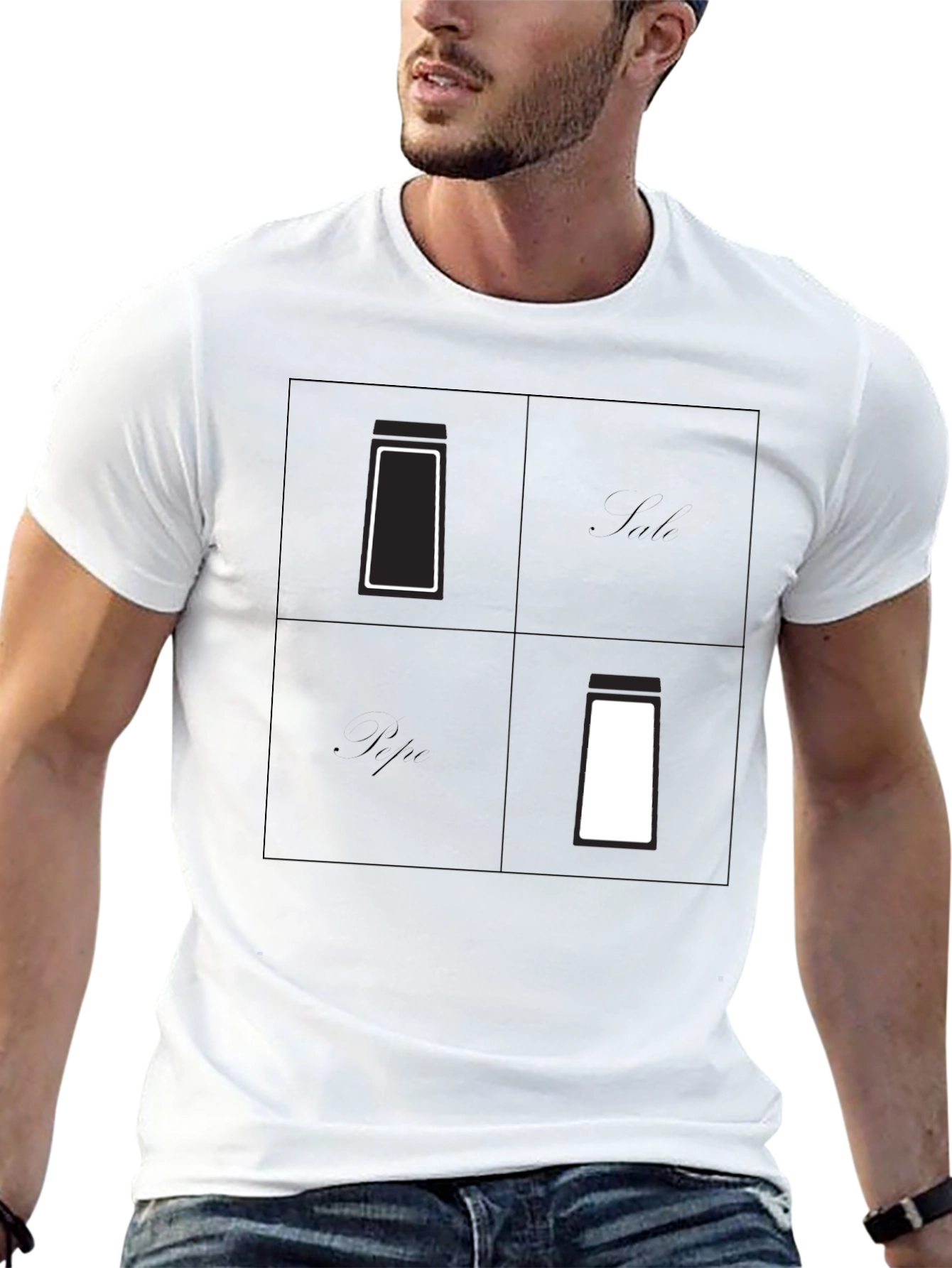 Black Salt & Pepper Graphic Tee - Minimalist Design view 13