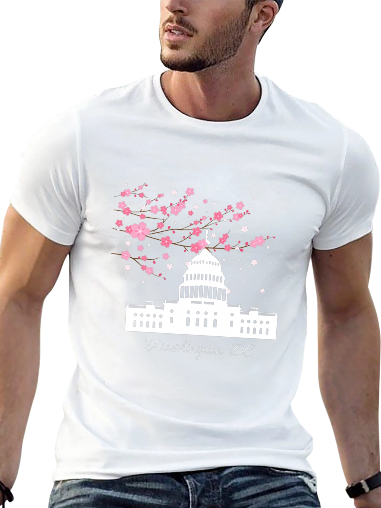 Black Washington DC Cherry Blossom T-Shirt view 13