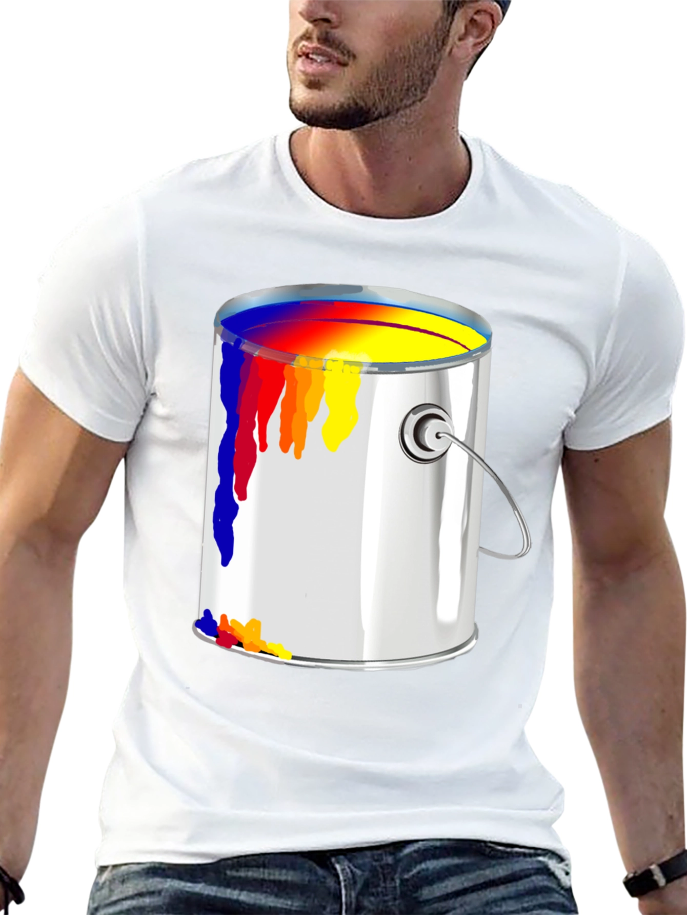 Black Paint Can T-Shirt - Artistic Design view 13