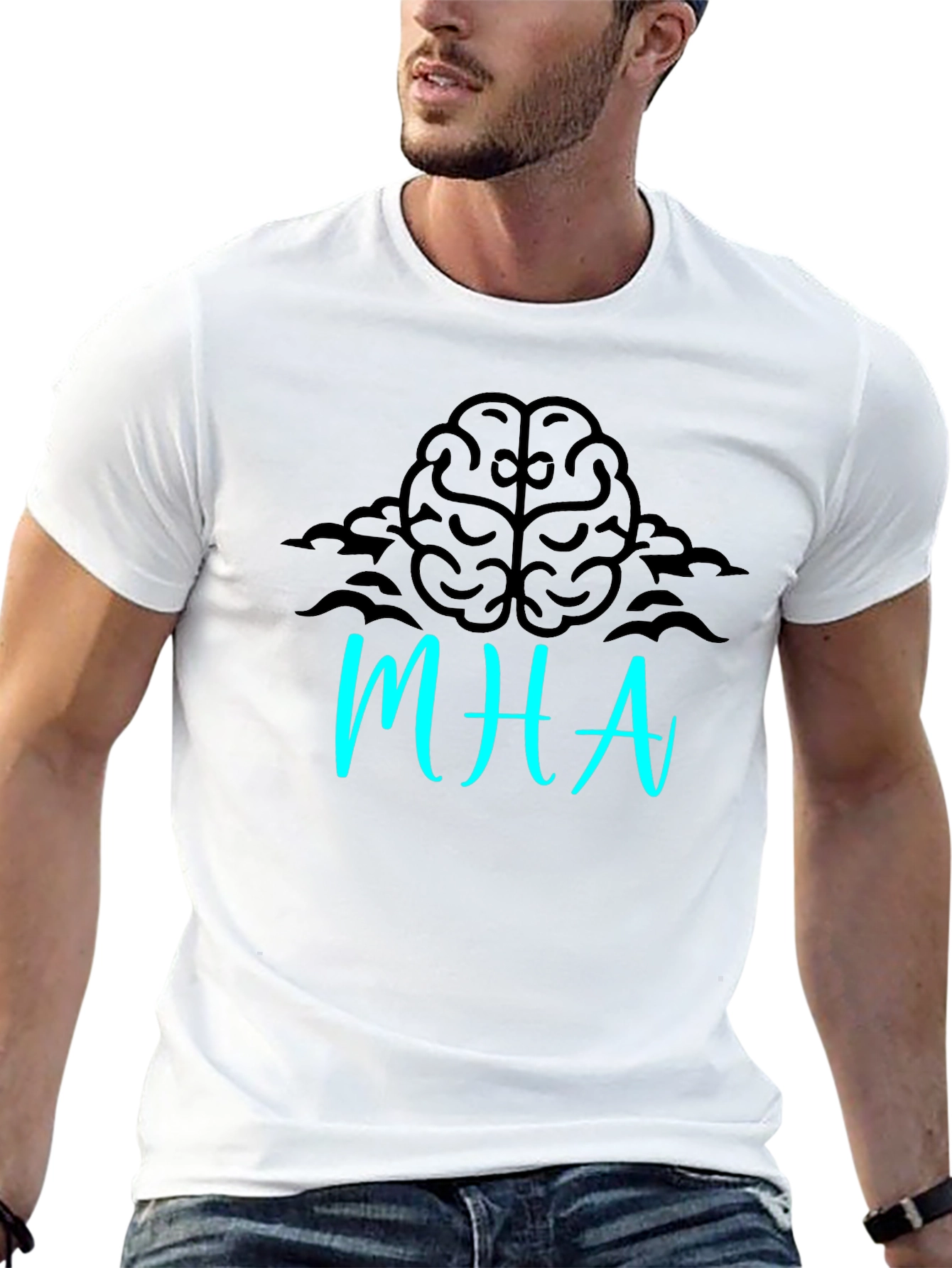 Black Brainy MHA Graphic Tee - Black Cotton Blend view 13
