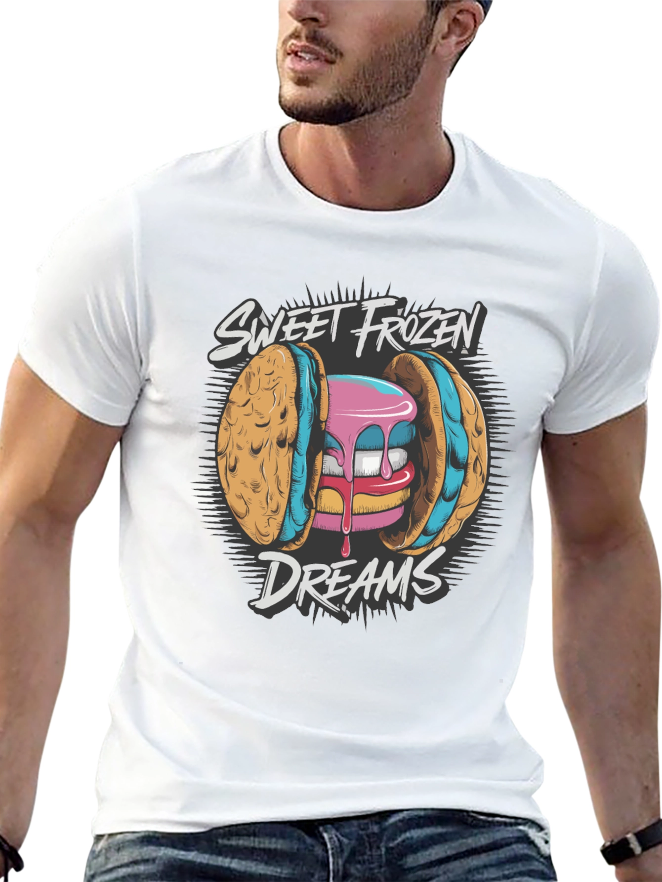 Black Sweet Frozen Dreams Graphic Tee - Soft Cotton Blend view 13