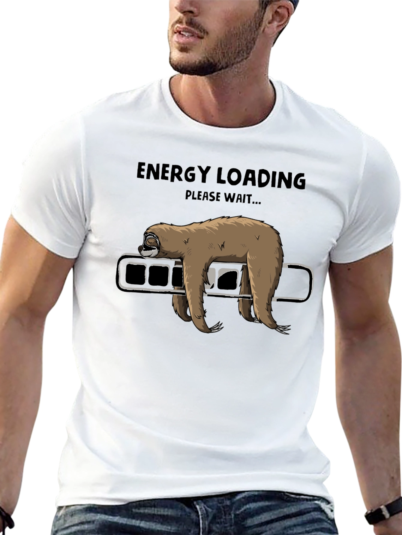 Black Energy Loading Sloth Tee view 13