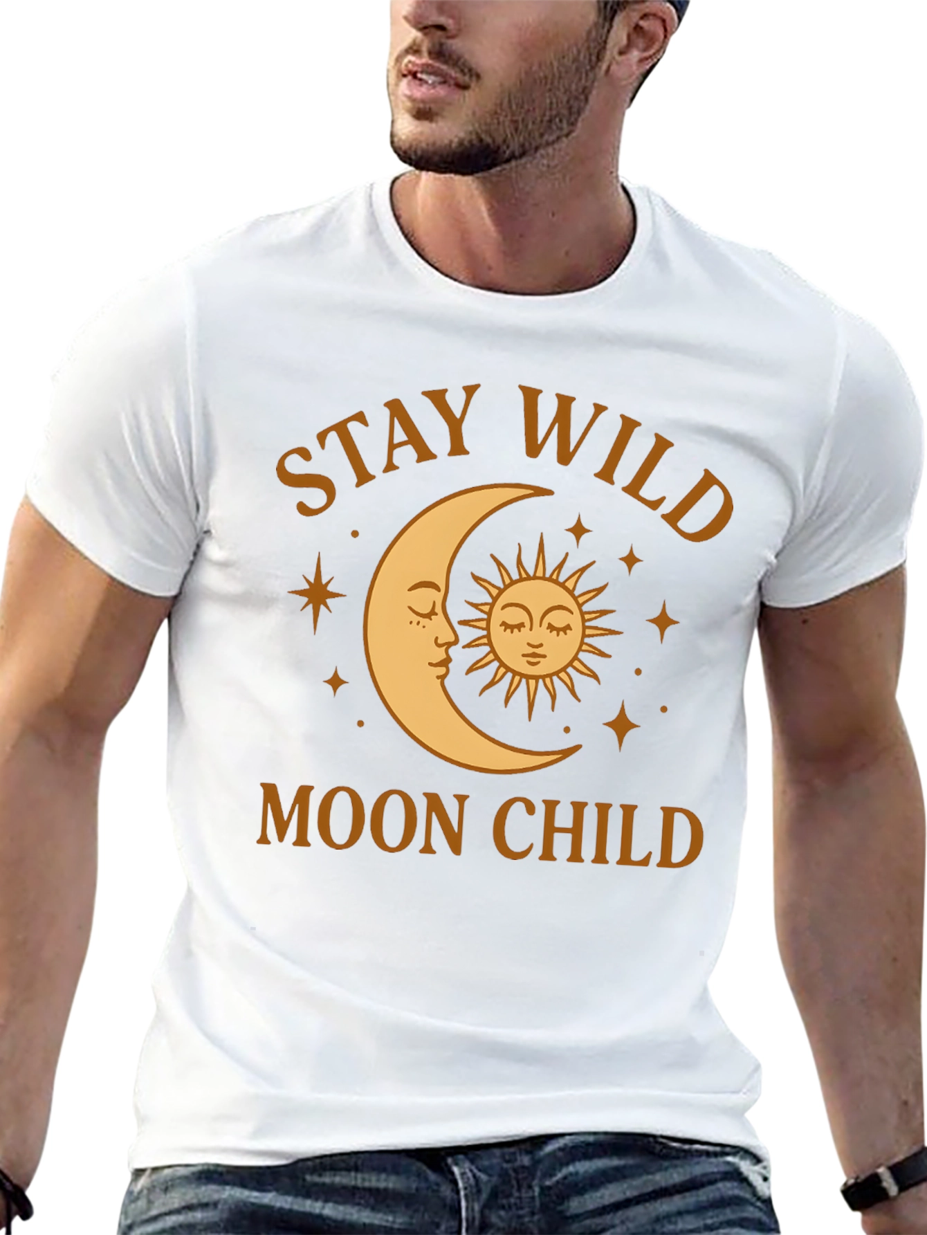 Black Stay Wild Moon Child Graphic T-Shirt view 13